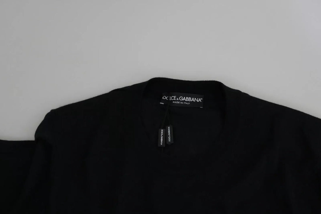 Dolce & Gabbana Black Cashmere Crewneck Pullover Sweater - RIMODA
