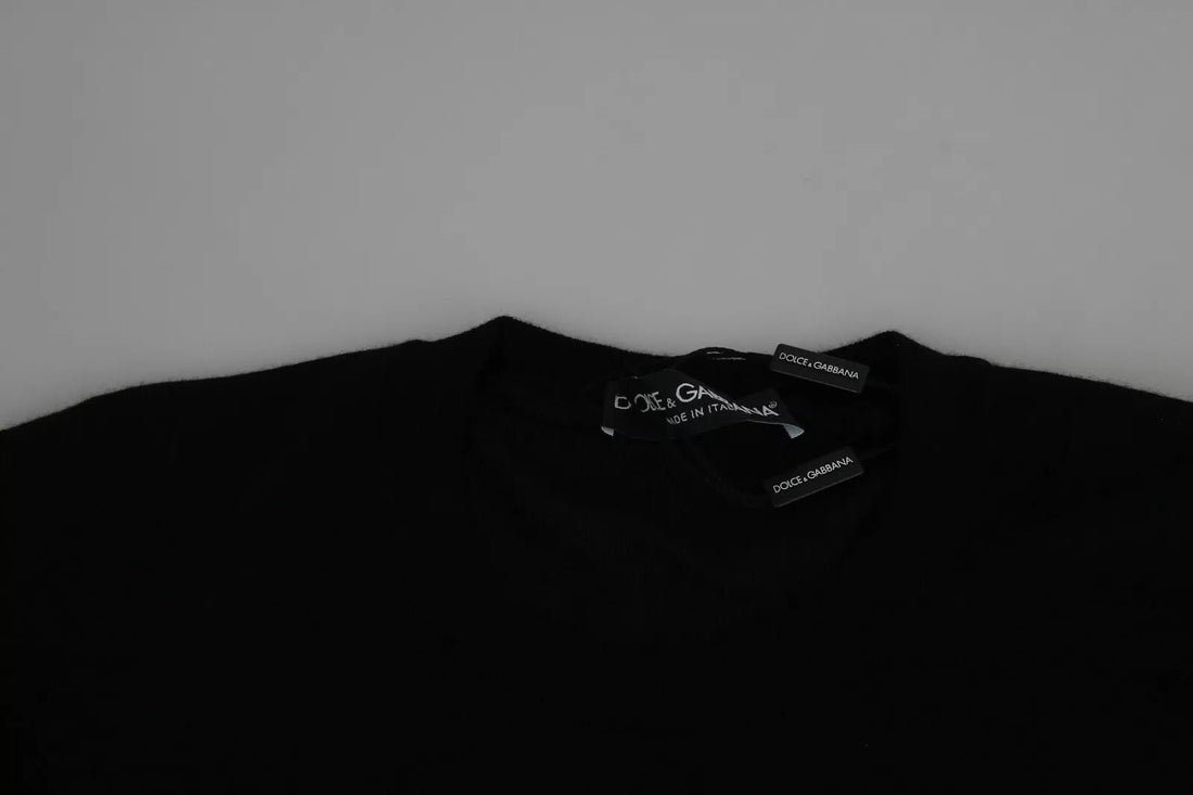 Dolce & Gabbana Black Cashmere Crewneck Pullover Sweater - RIMODA