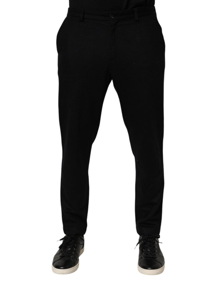Dolce & Gabbana Black Cashmere Dress Formal Men Trouser Pants - RIMODA