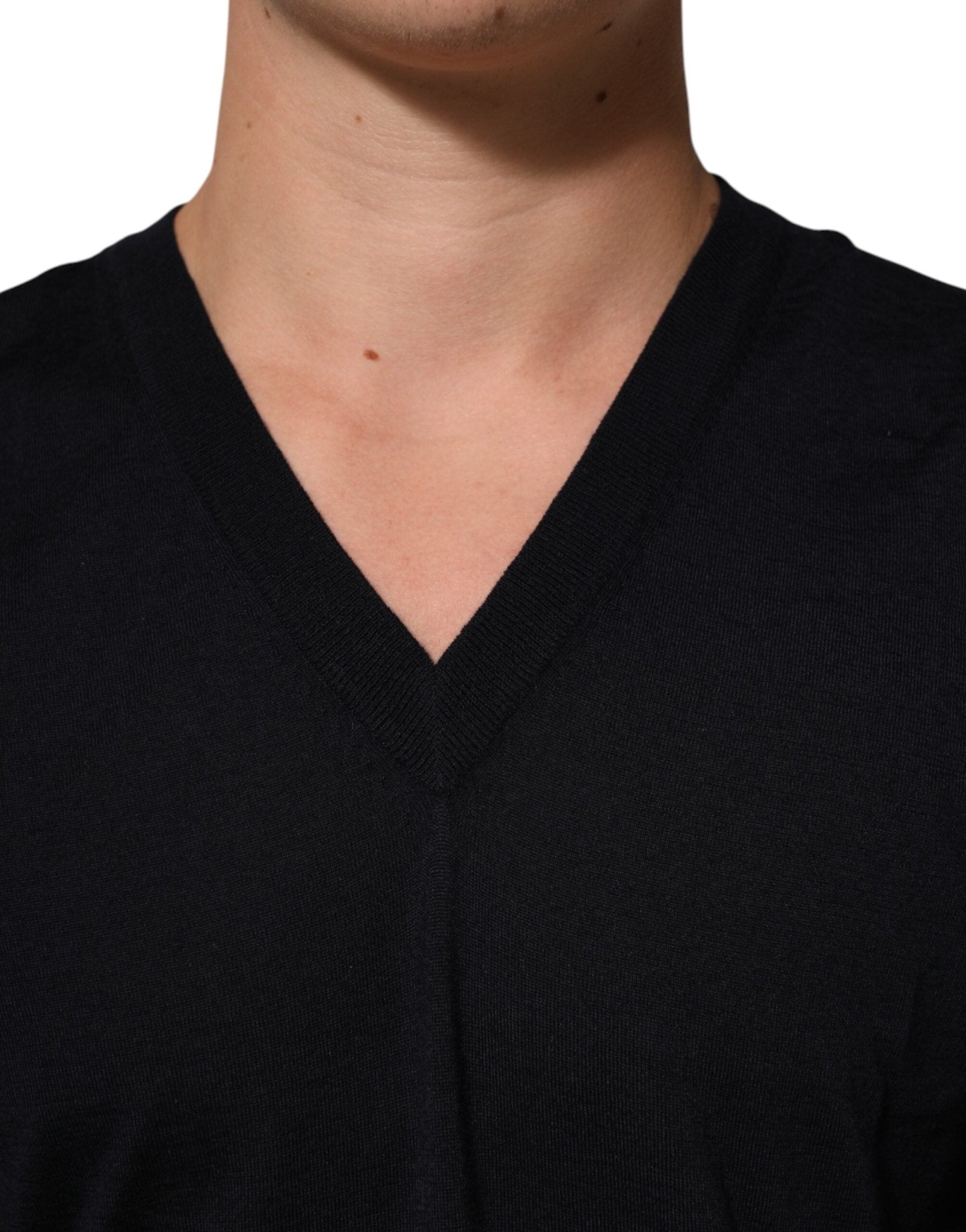 Dolce & Gabbana Black Cashmere Knit V-Neck Pullover Sweater - RIMODA