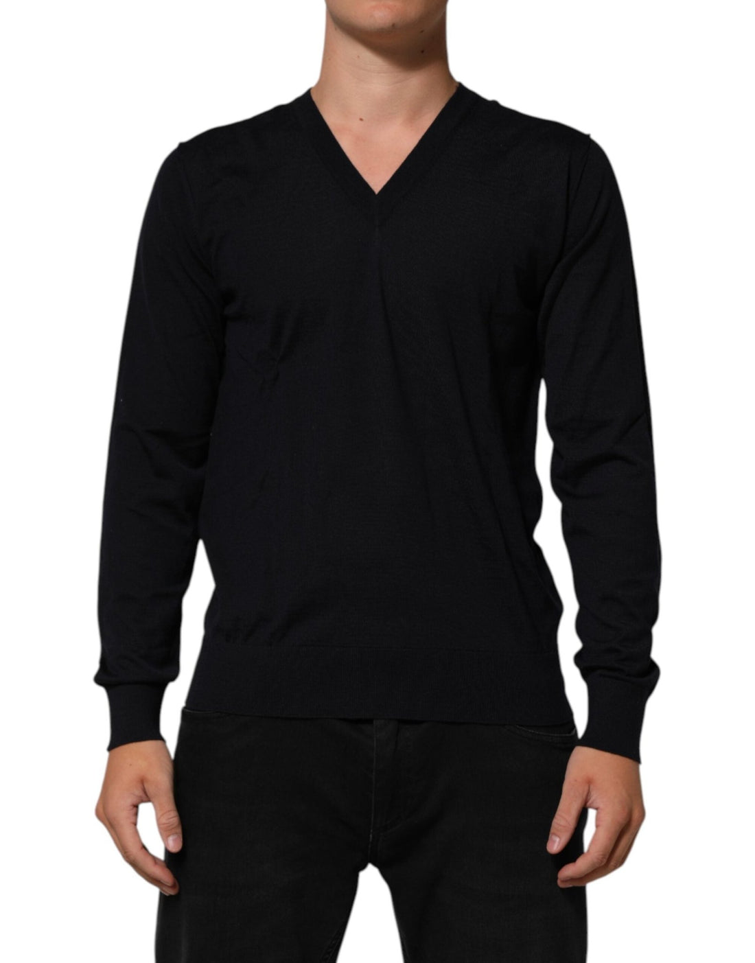 Dolce & Gabbana Black Cashmere Knit V-Neck Pullover Sweater - RIMODA