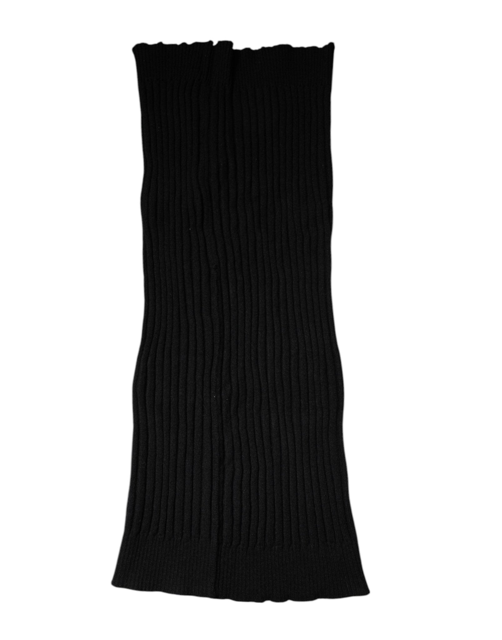 Dolce & Gabbana Black Cashmere Knitted Neck Warmer Foulard Scarf - RIMODA