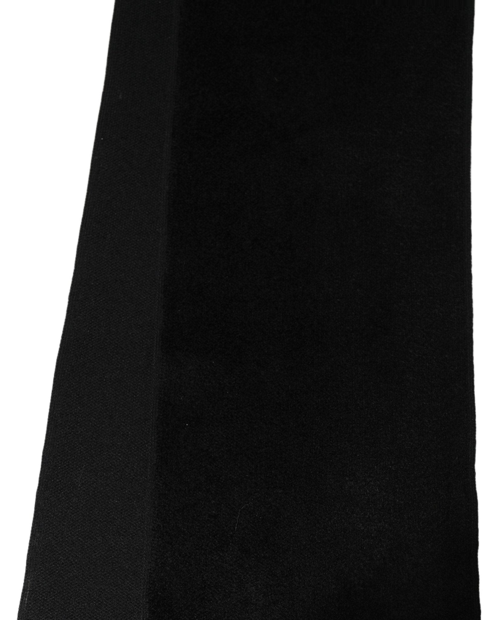 Dolce & Gabbana Black Cashmere Knitted Ribbed Shawl Scarf - RIMODA