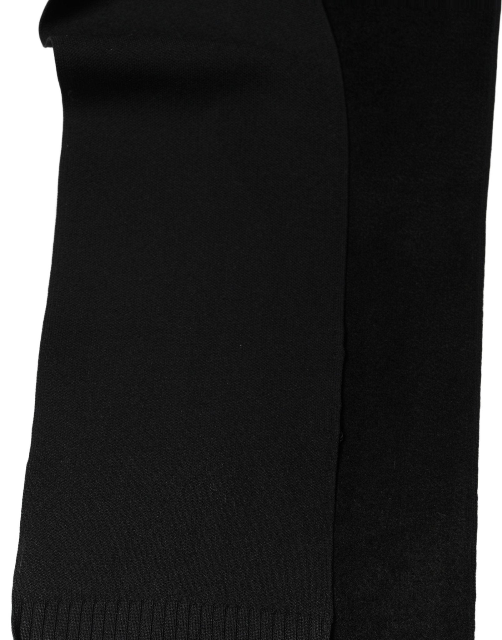Dolce & Gabbana Black Cashmere Knitted Ribbed Shawl Scarf - RIMODA