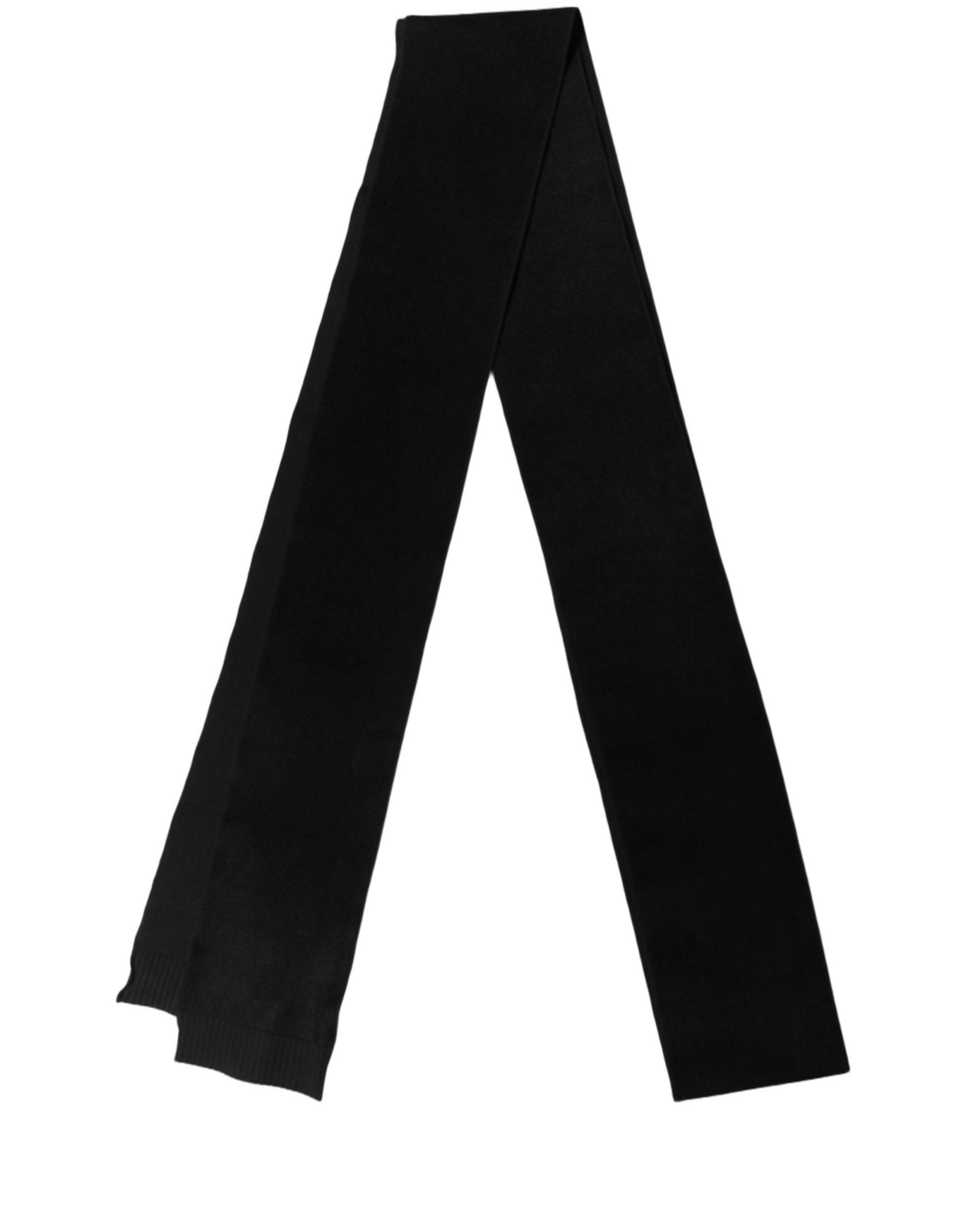 Dolce & Gabbana Black Cashmere Knitted Ribbed Shawl Scarf - RIMODA