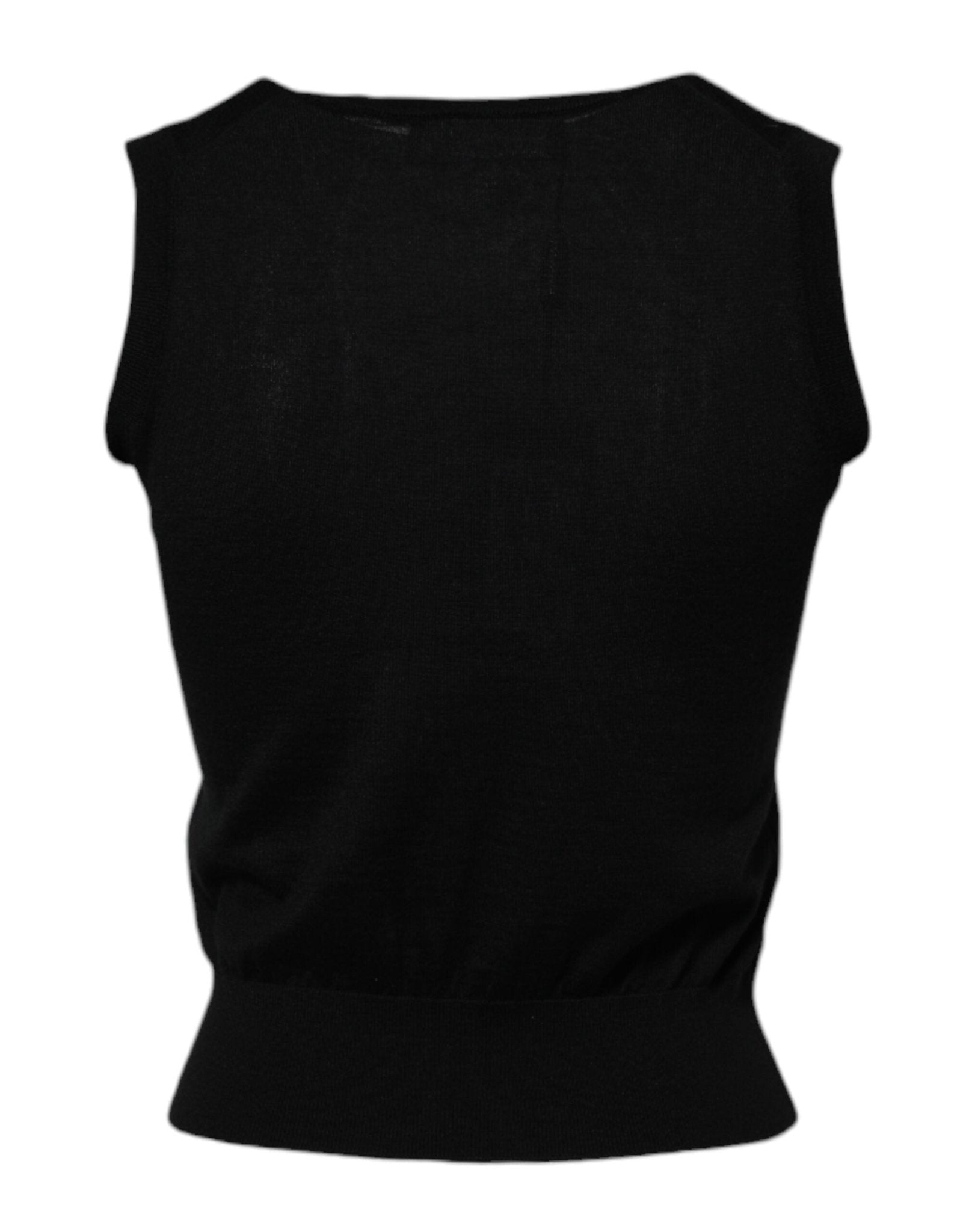 Dolce & Gabbana Black Cashmere Sleeveless Women Tank T-shirt - RIMODA
