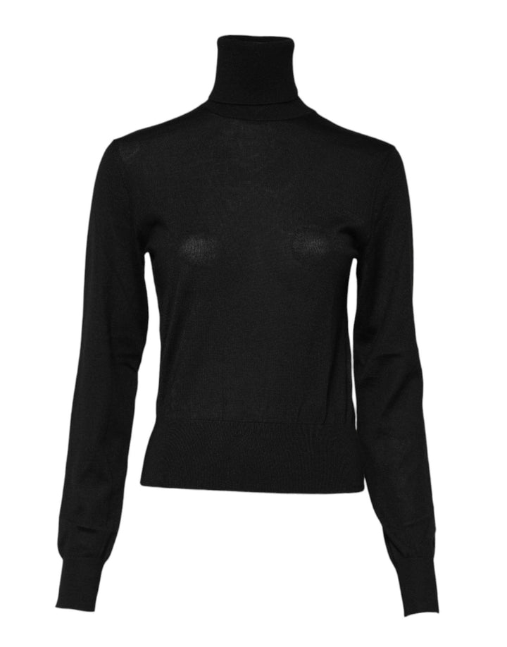 Dolce & Gabbana Black Cashmere Turtleneck Pullover Sweater - RIMODA