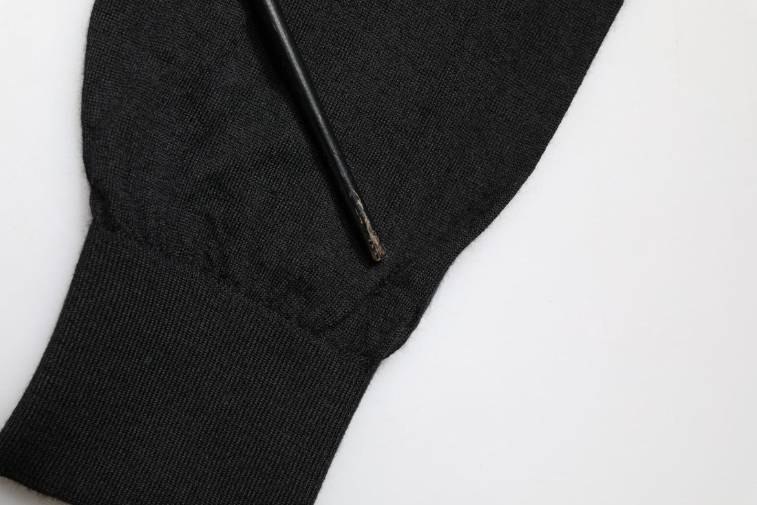 Dolce & Gabbana Black Cashmere V-Neck Men Pullover Sweater - RIMODA