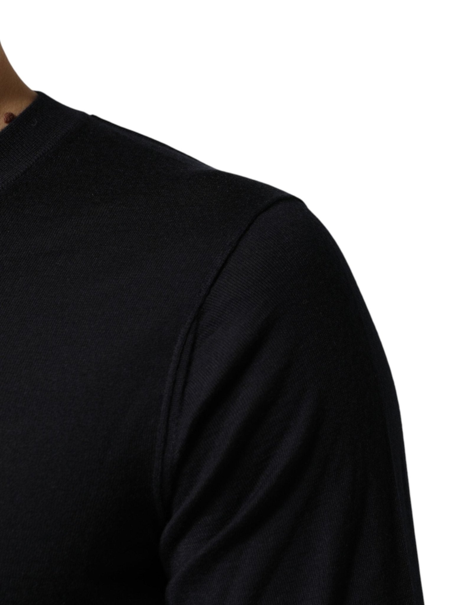 Dolce & Gabbana Black Cashmere V-Neck Men Pullover Sweater - RIMODA