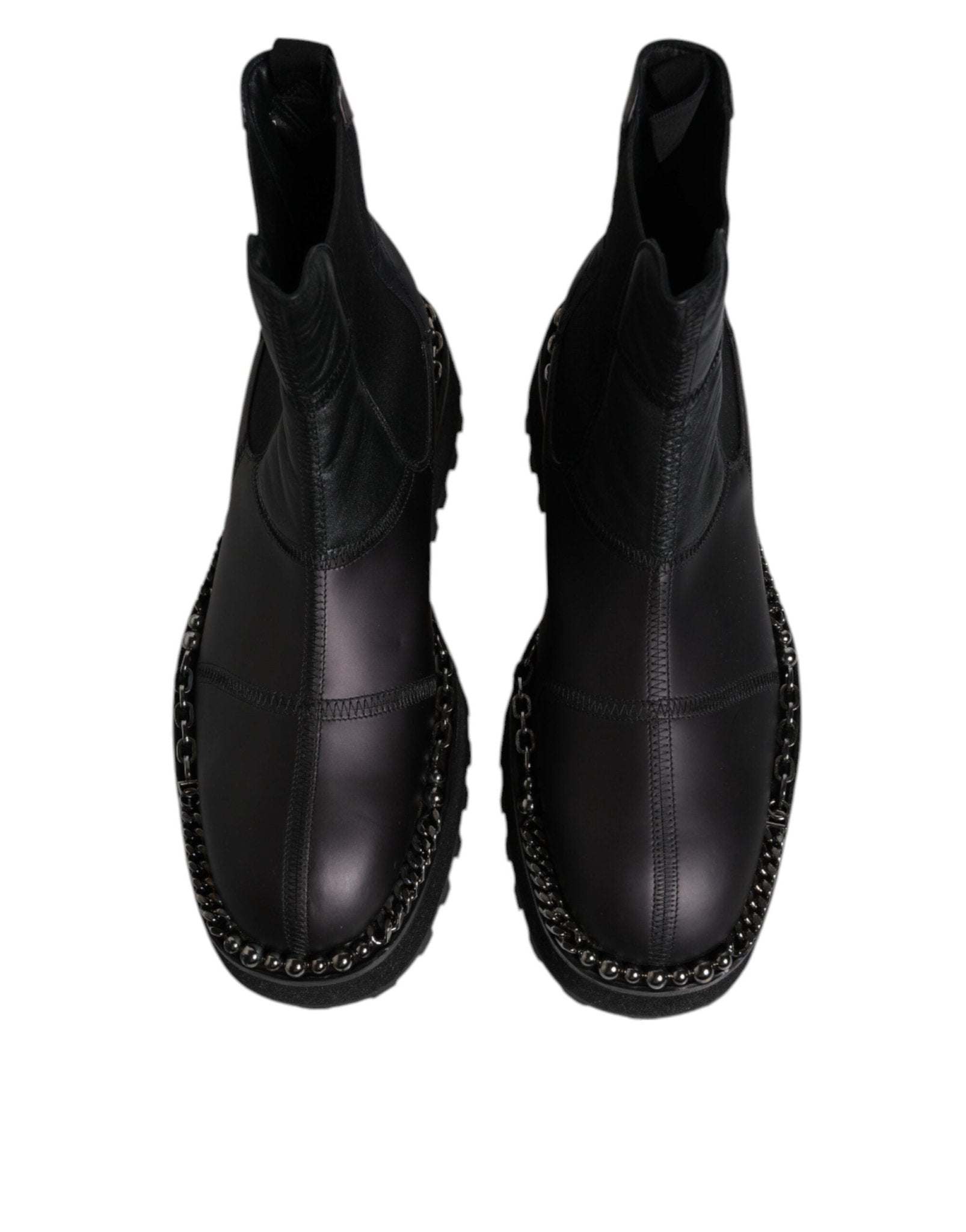 Dolce & Gabbana Black Chelsea Boots Leather Slip On Shoes - RIMODA