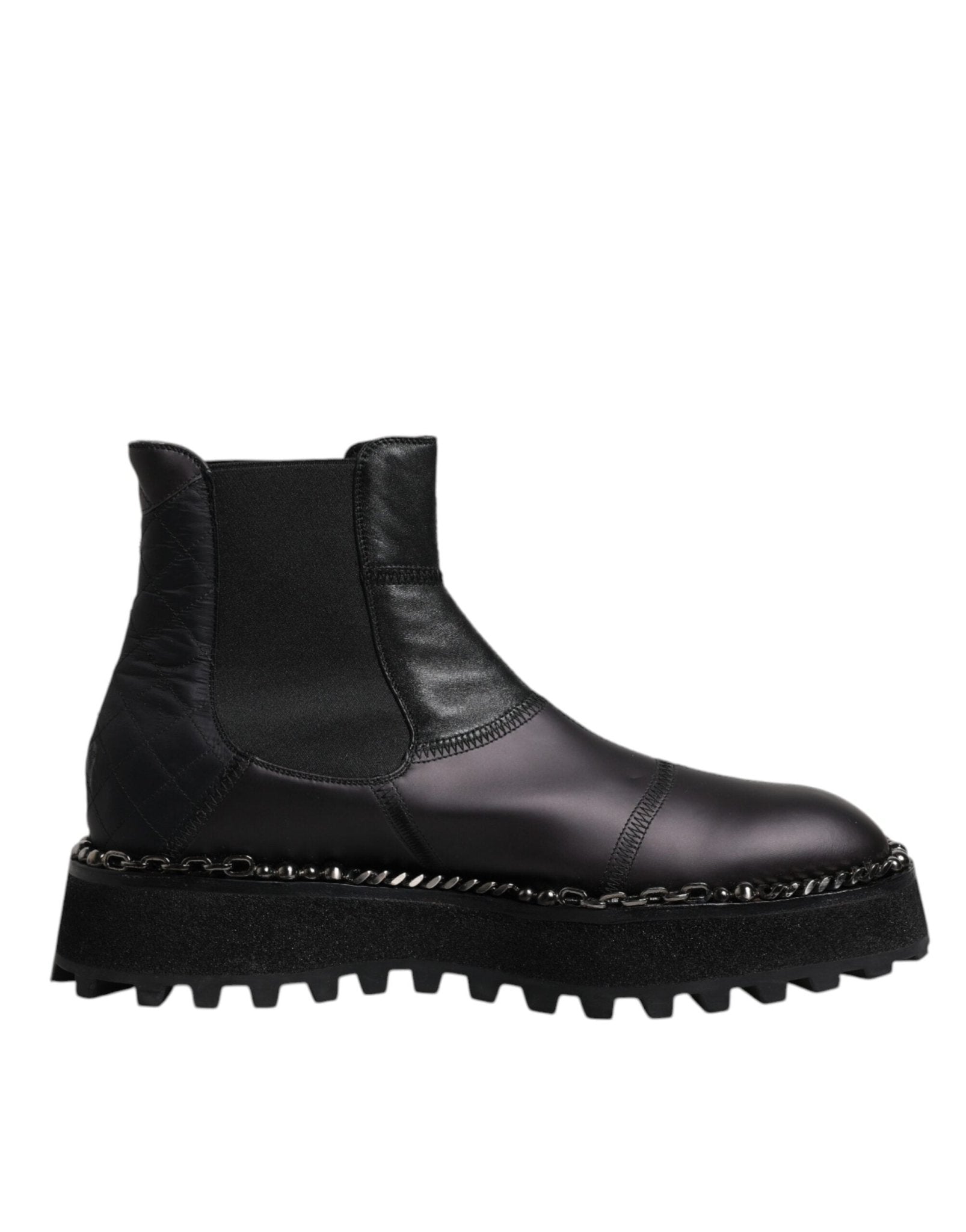 Dolce & Gabbana Black Chelsea Boots Leather Slip On Shoes - RIMODA