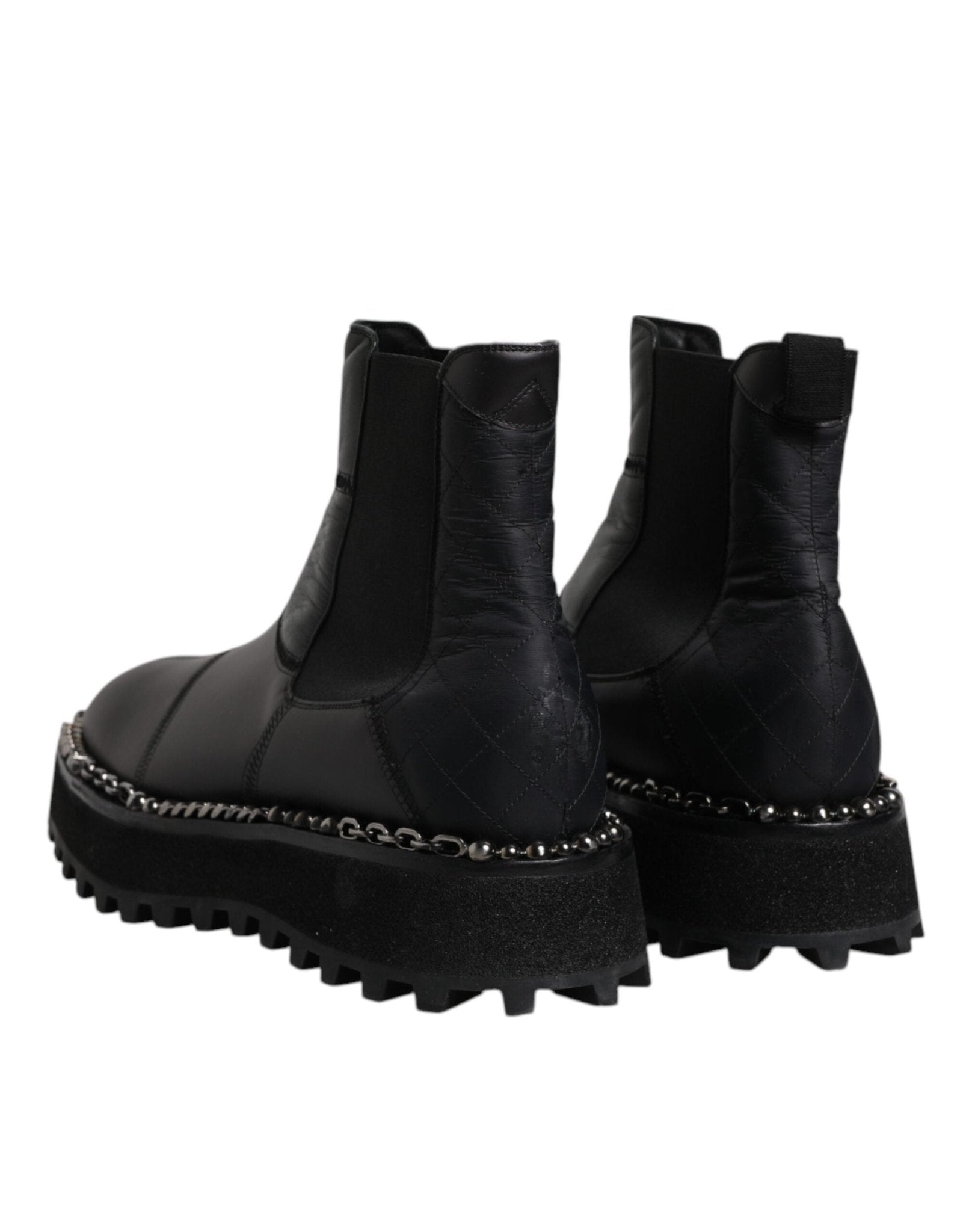 Dolce & Gabbana Black Chelsea Boots Leather Slip On Shoes - RIMODA