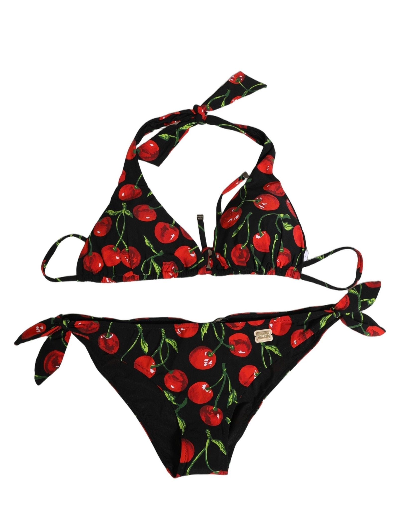 Dolce & Gabbana Black Cherry Print Nylon Bikini 2 Piece Swimwear - RIMODA