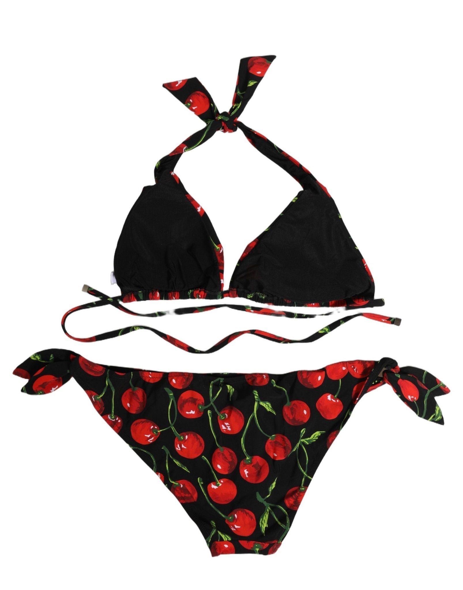 Dolce & Gabbana Black Cherry Print Nylon Bikini 2 Piece Swimwear - RIMODA