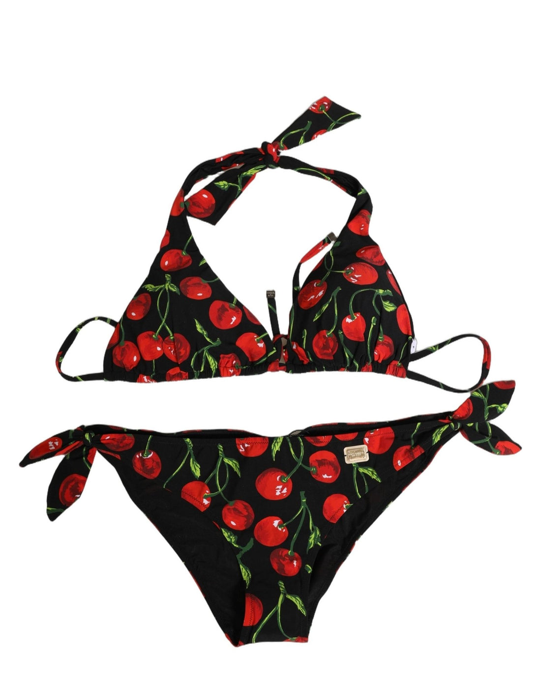 Dolce & Gabbana Black Cherry Print Nylon Bikini 2 Piece Swimwear - RIMODA