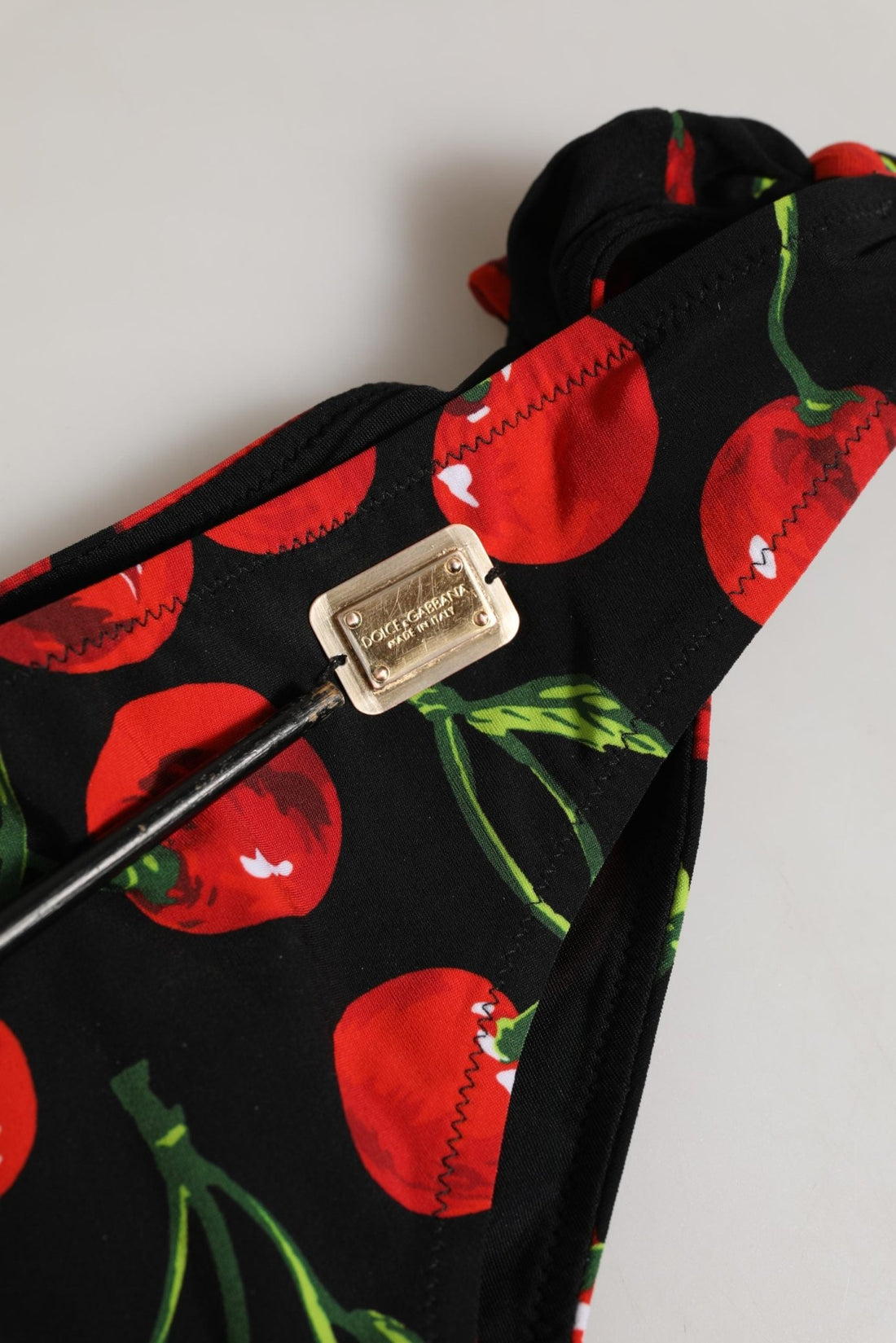 Dolce & Gabbana Black Cherry Print Nylon Bikini 2 Piece Swimwear - RIMODA