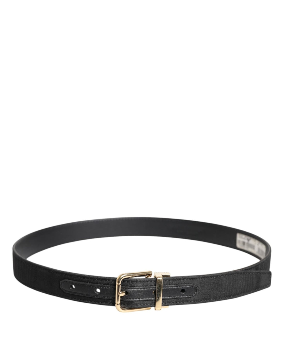 Dolce & Gabbana Black Classic Gold Metal Logo Buckle Belt - RIMODA