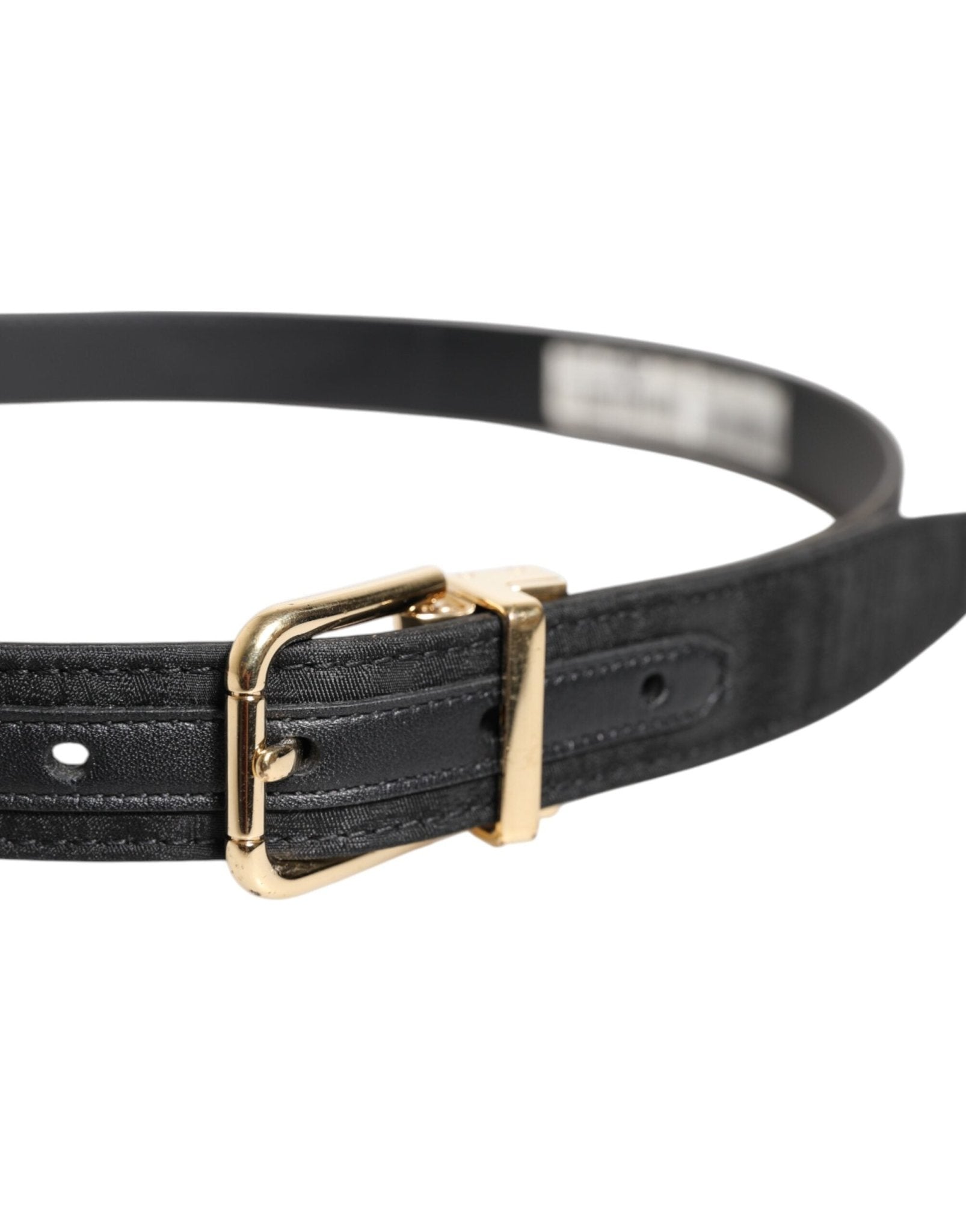 Dolce & Gabbana Black Classic Gold Metal Logo Buckle Belt - RIMODA