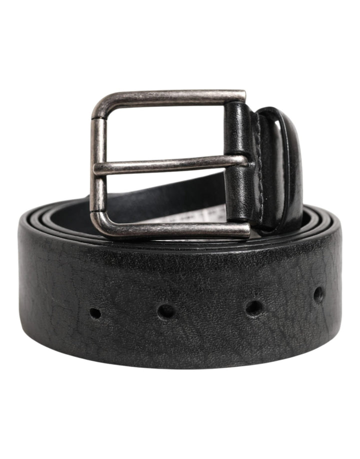 Dolce & Gabbana Black Classic Leather Metal Buckle Belt - RIMODA