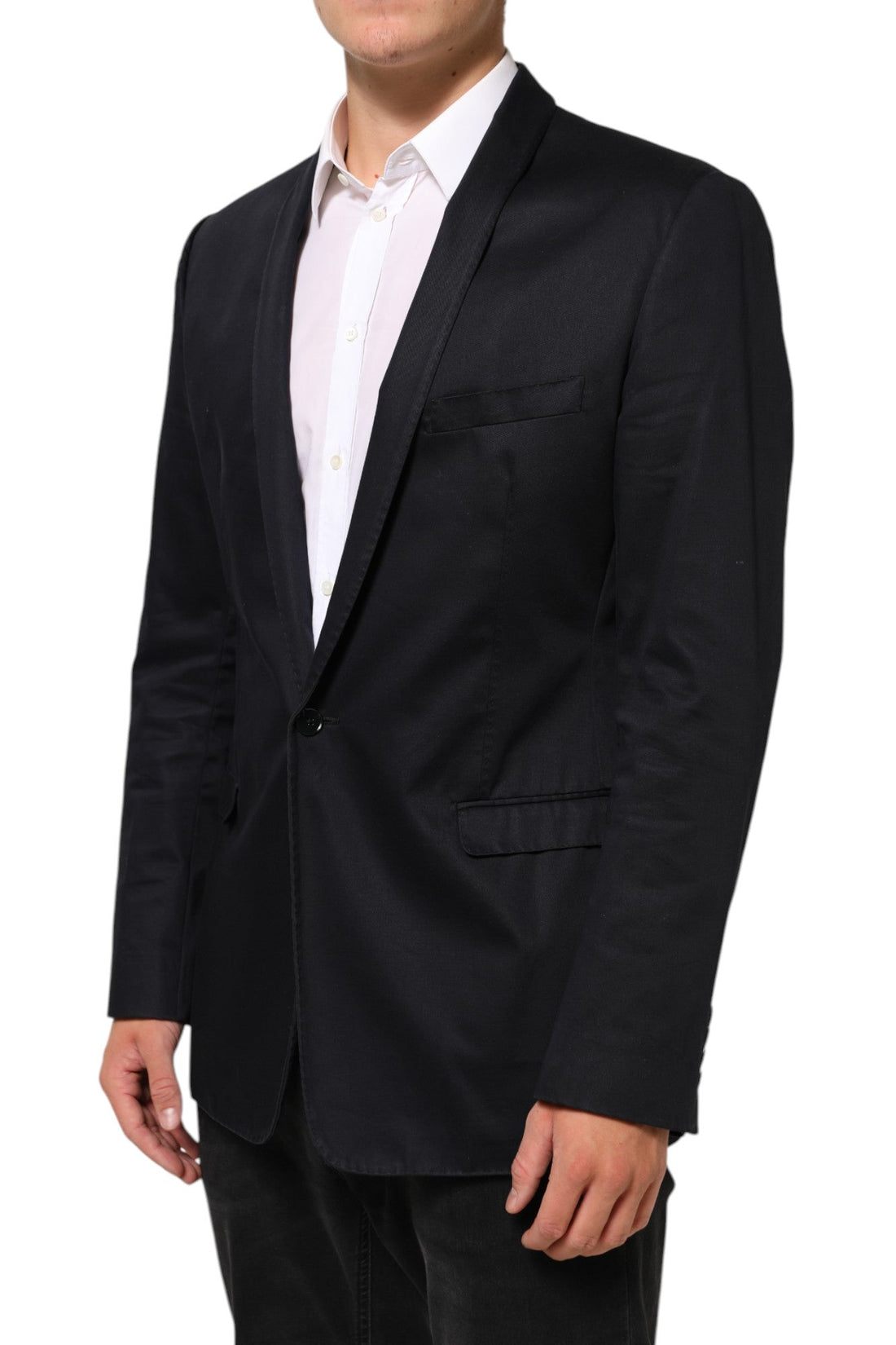 Dolce & Gabbana Black Cotton 1 Button Suit Jacket Blazer - RIMODA