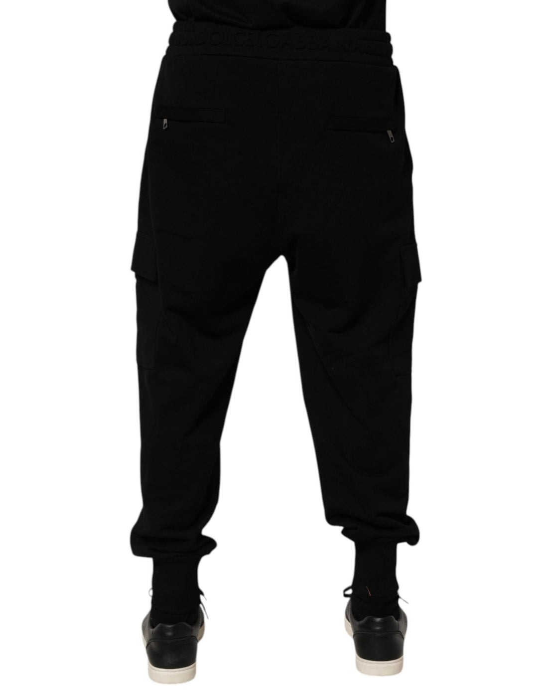 Dolce & Gabbana Black Cotton Blend Cargo Joggers Drawstring Pants - RIMODA