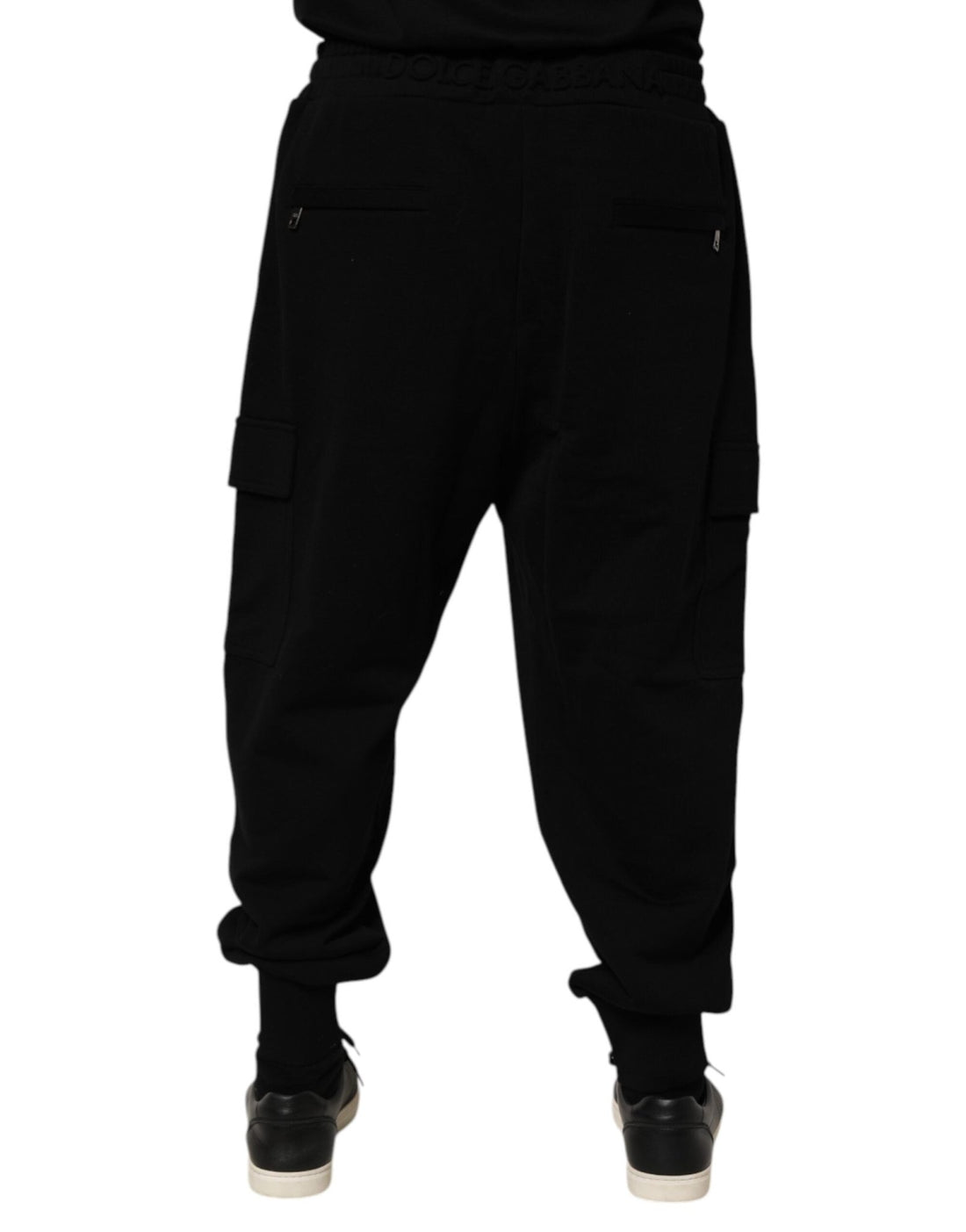 Dolce & Gabbana Black Cotton Blend Cargo Joggers Drawstring Pants - RIMODA