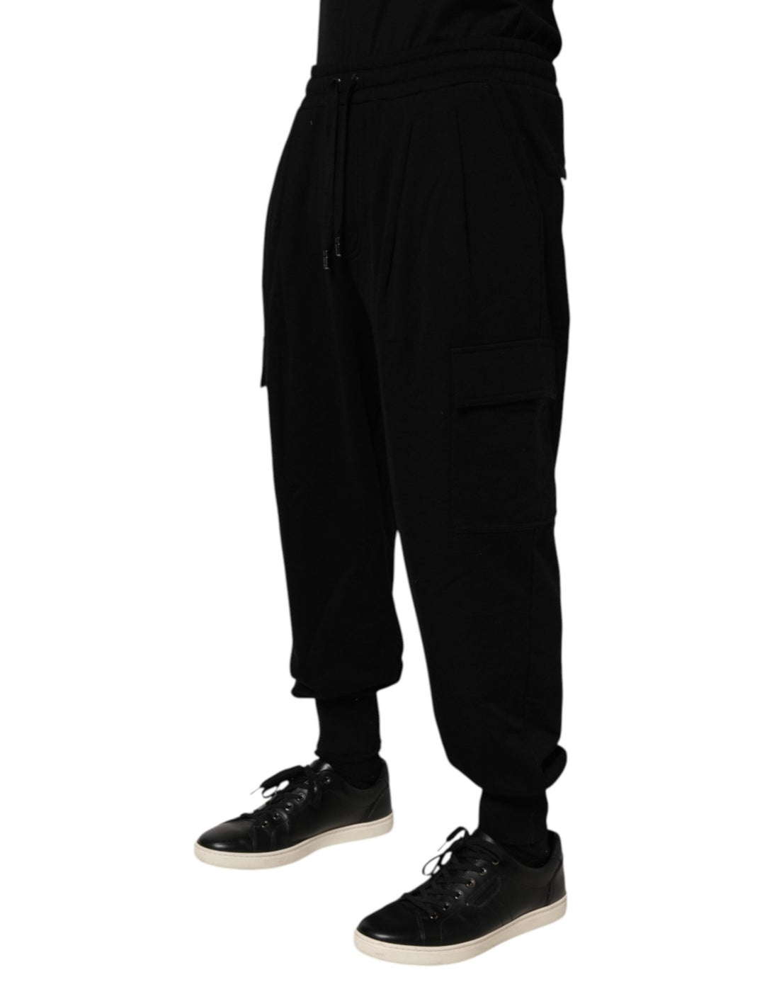 Dolce & Gabbana Black Cotton Blend Cargo Joggers Drawstring Pants - RIMODA