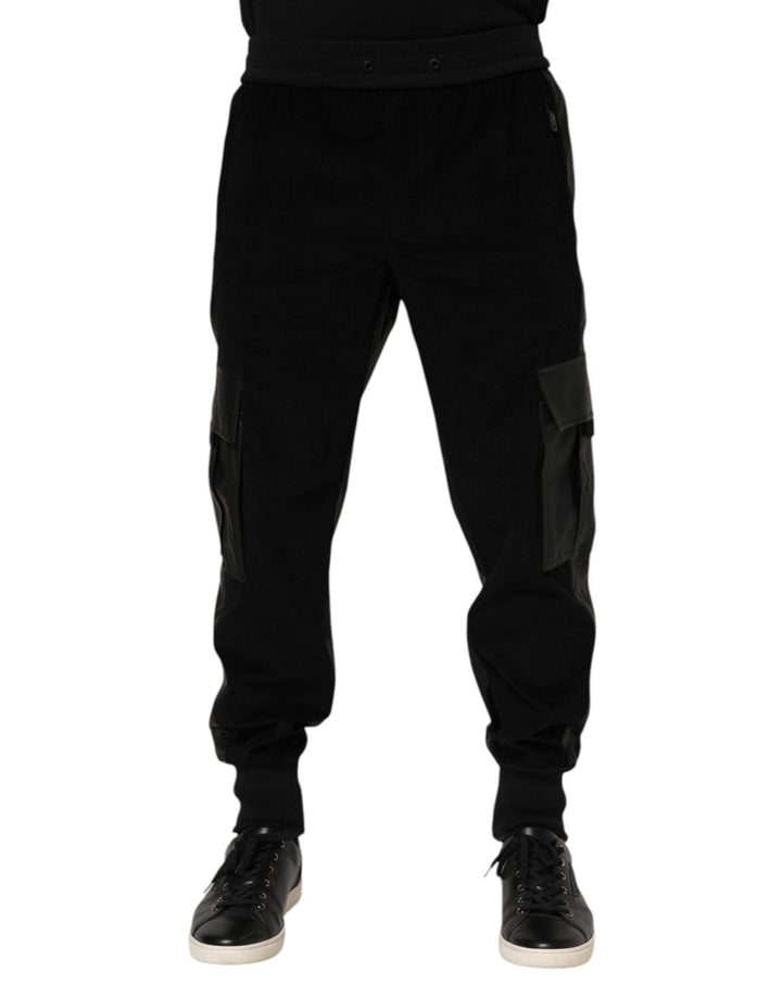 Dolce & Gabbana Black Cotton Cargo Men Jogger Pants - RIMODA