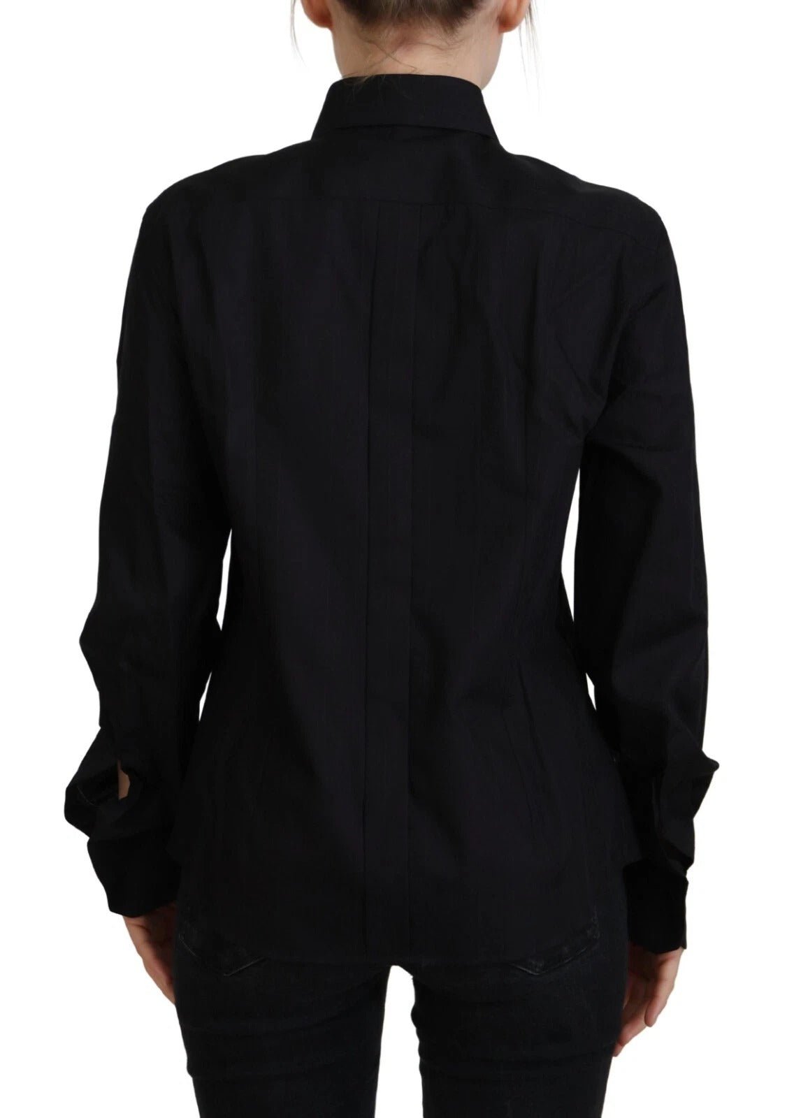 Dolce & Gabbana Black Cotton Collared Long Sleeves Shirt - RIMODA