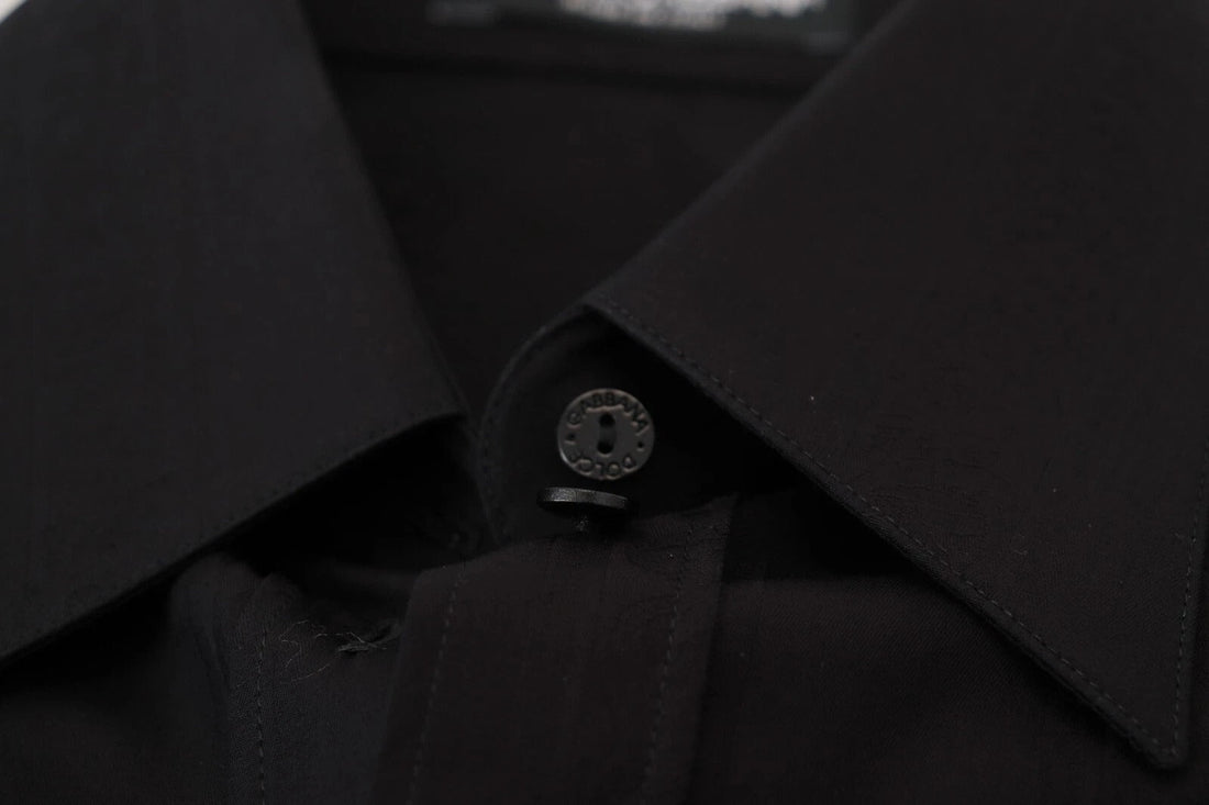 Dolce & Gabbana Black Cotton Collared Long Sleeves Shirt - RIMODA