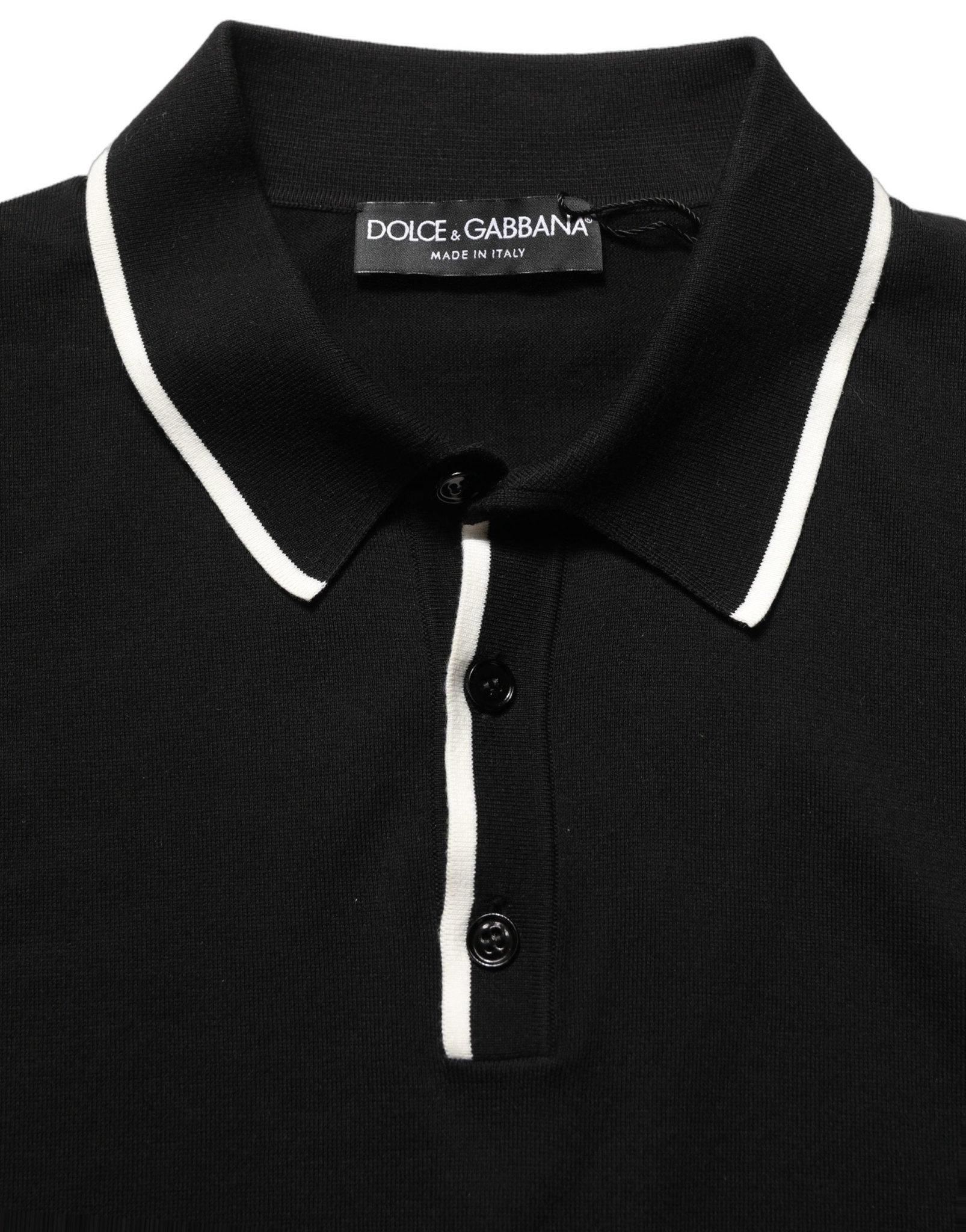 Dolce & Gabbana Black Cotton Collared Short Sleeves Polo T-shirt - RIMODA