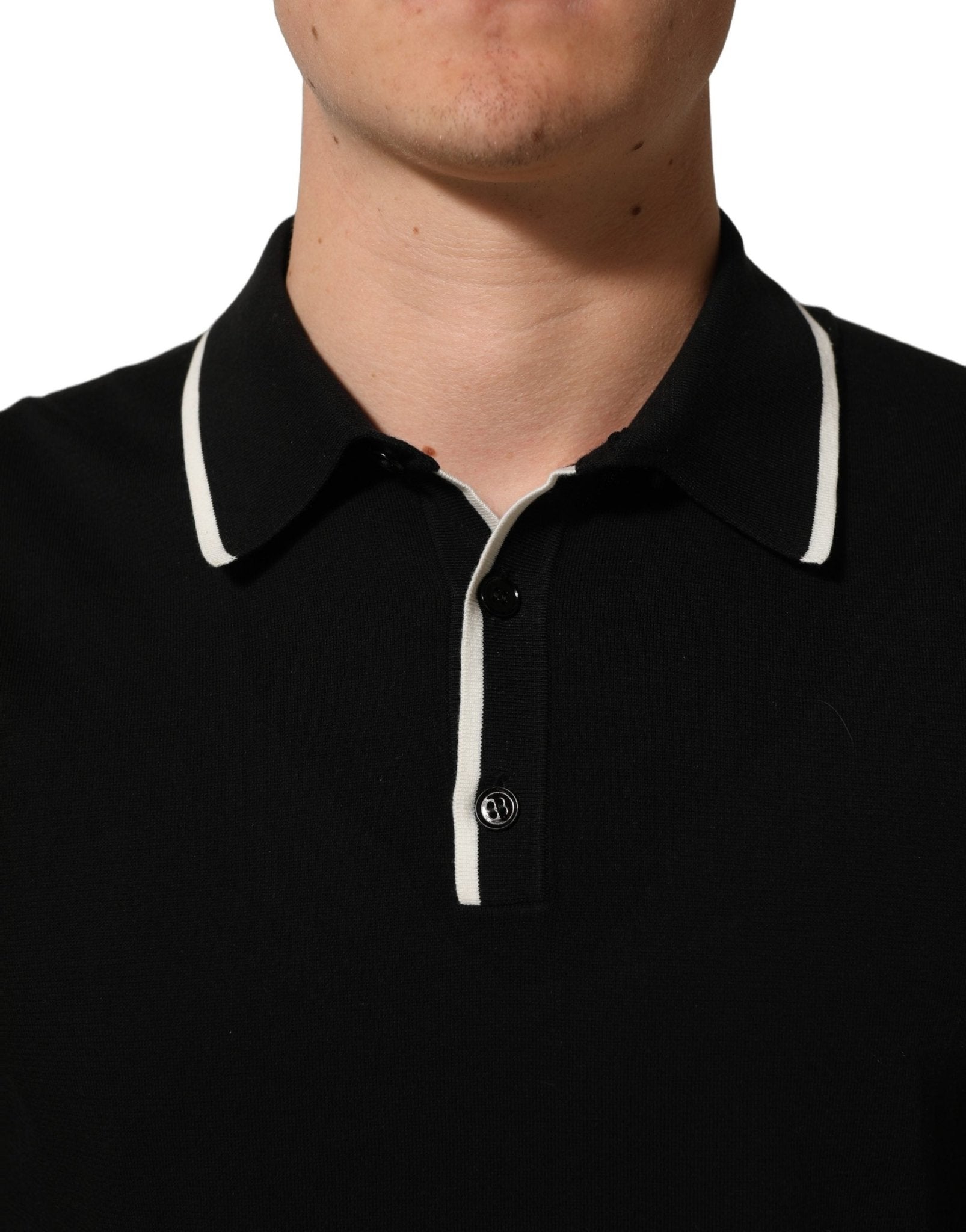 Dolce & Gabbana Black Cotton Collared Short Sleeves Polo T-shirt - RIMODA