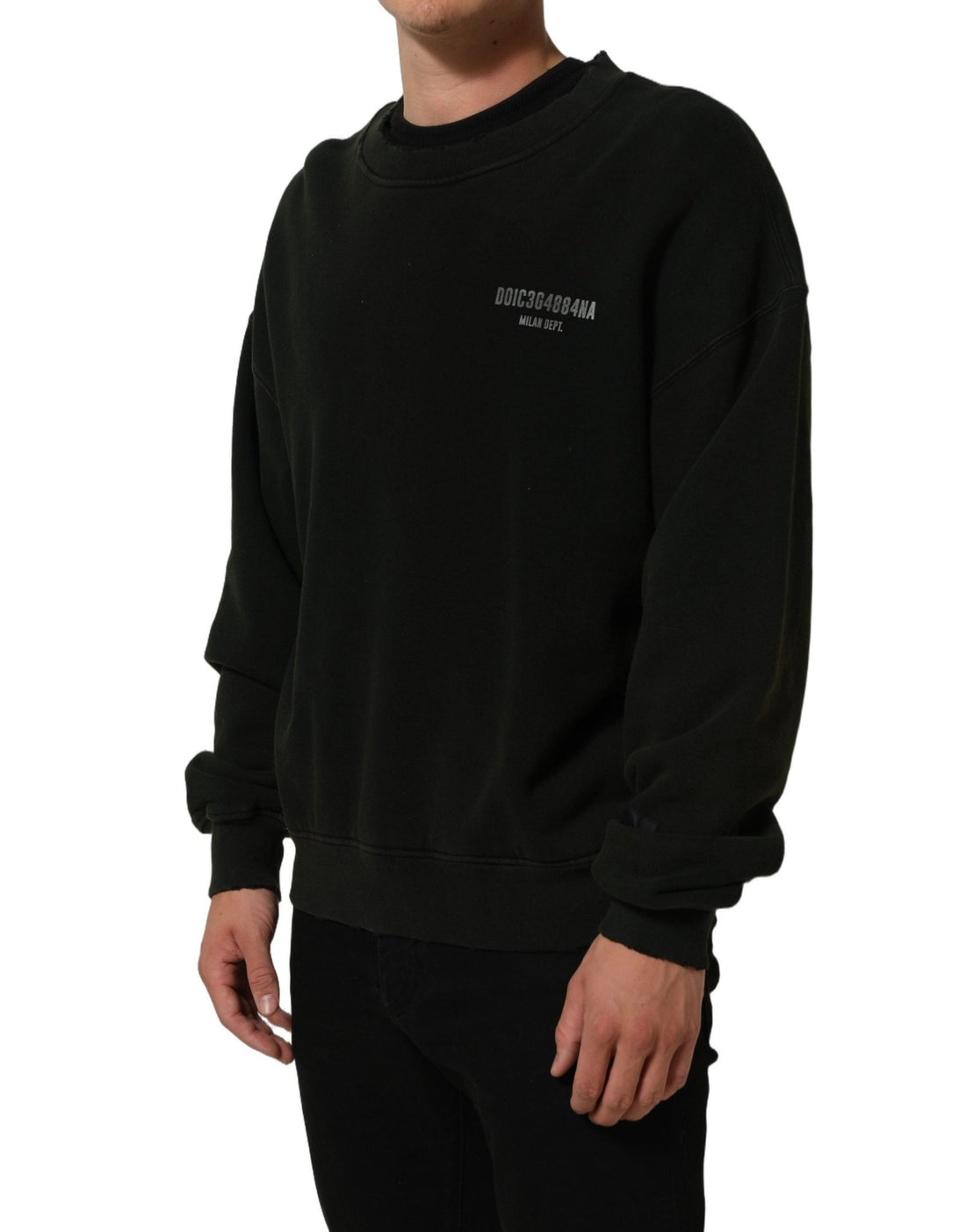 Dolce & Gabbana Black Cotton Crew Neck Men Sweatshirt Sweater - RIMODA