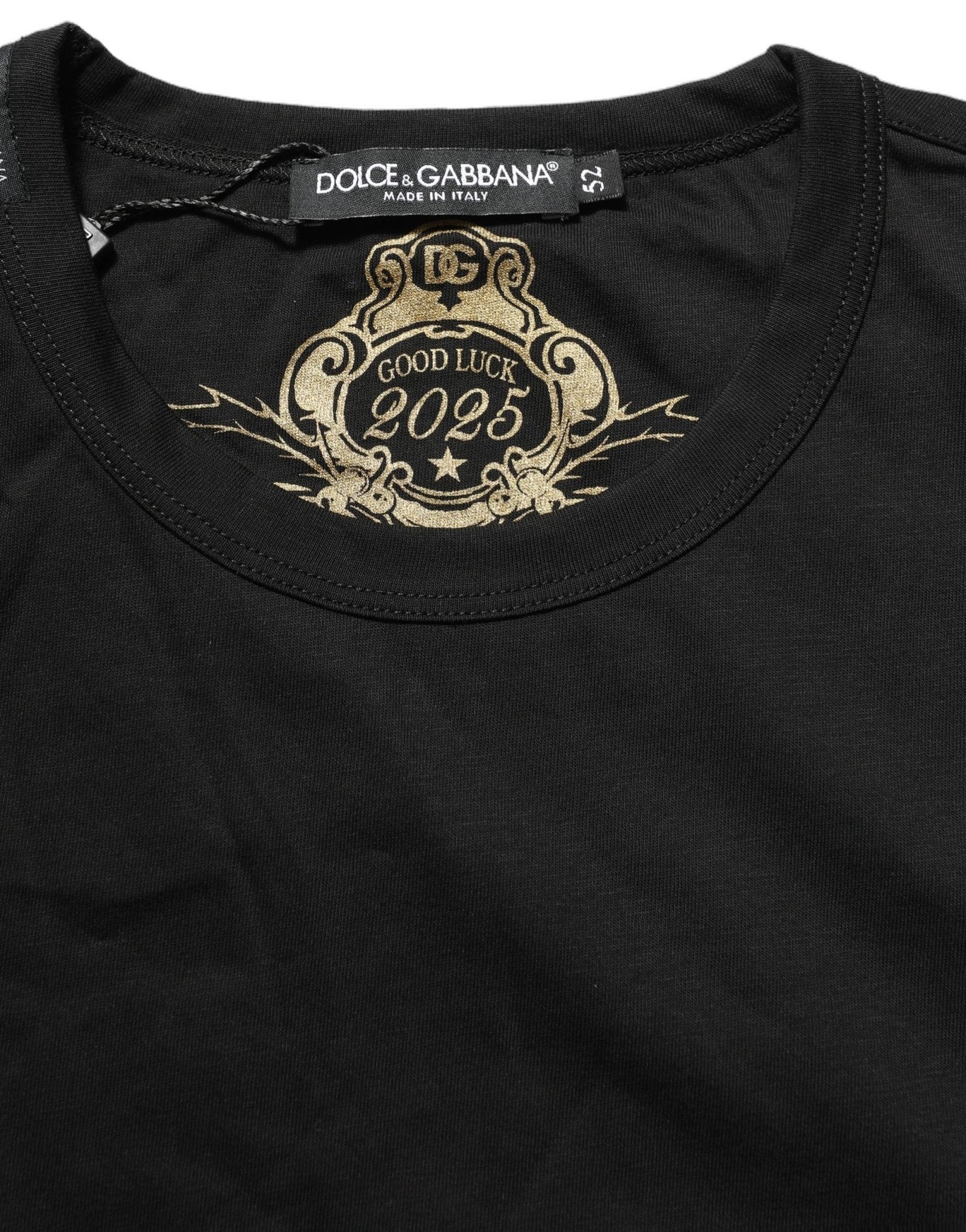 Dolce & Gabbana Black Cotton Crew Neck Short Sleeve T-shirt - RIMODA