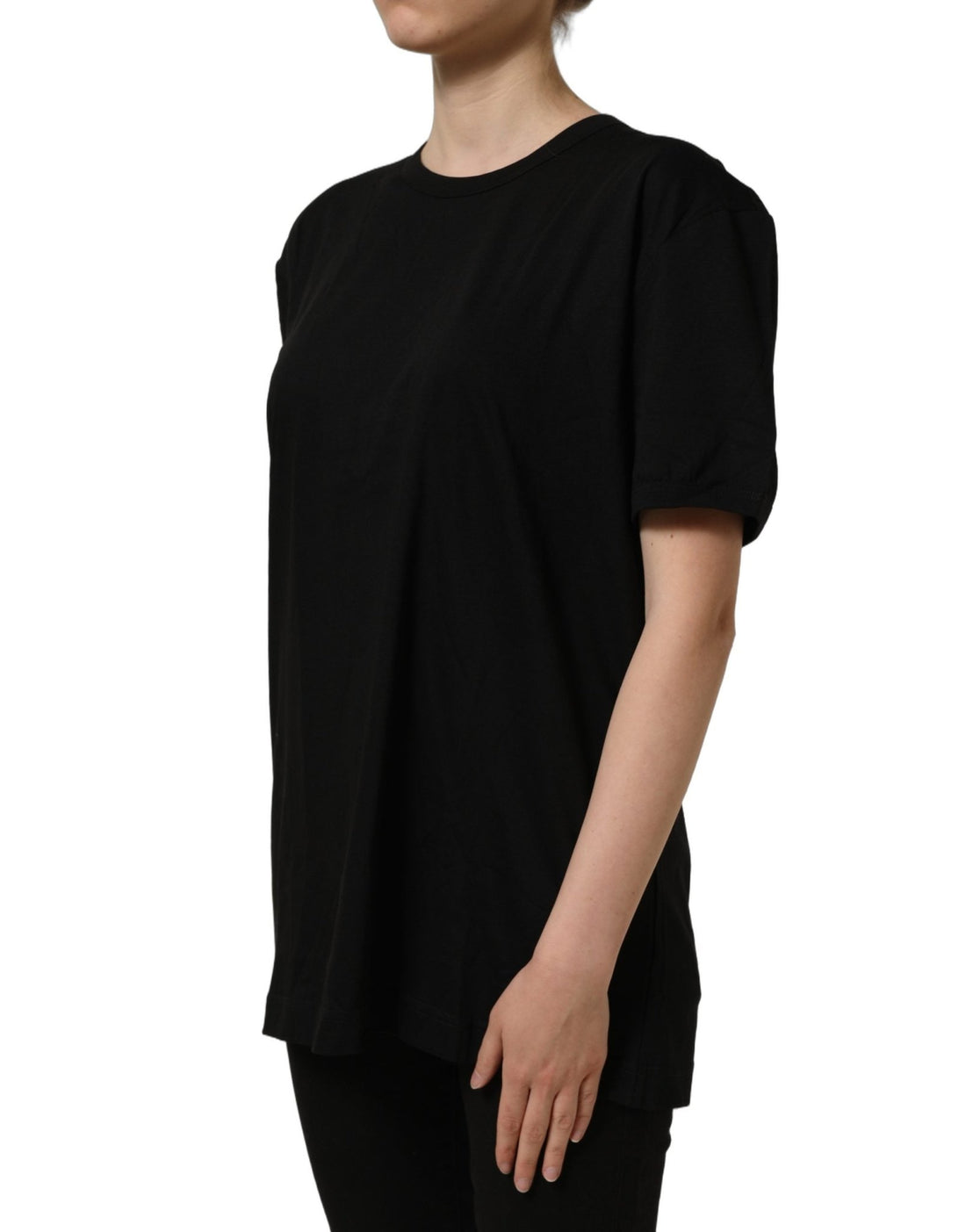 Dolce & Gabbana Black Cotton Crew Neck Short Sleeve T-shirt - RIMODA