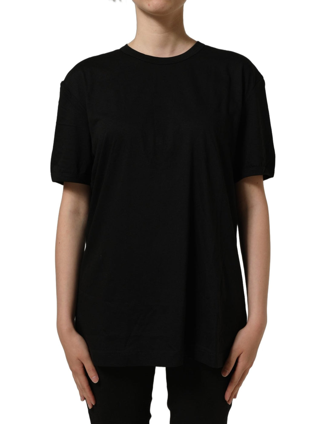 Dolce & Gabbana Black Cotton Crew Neck Short Sleeve T-shirt - RIMODA