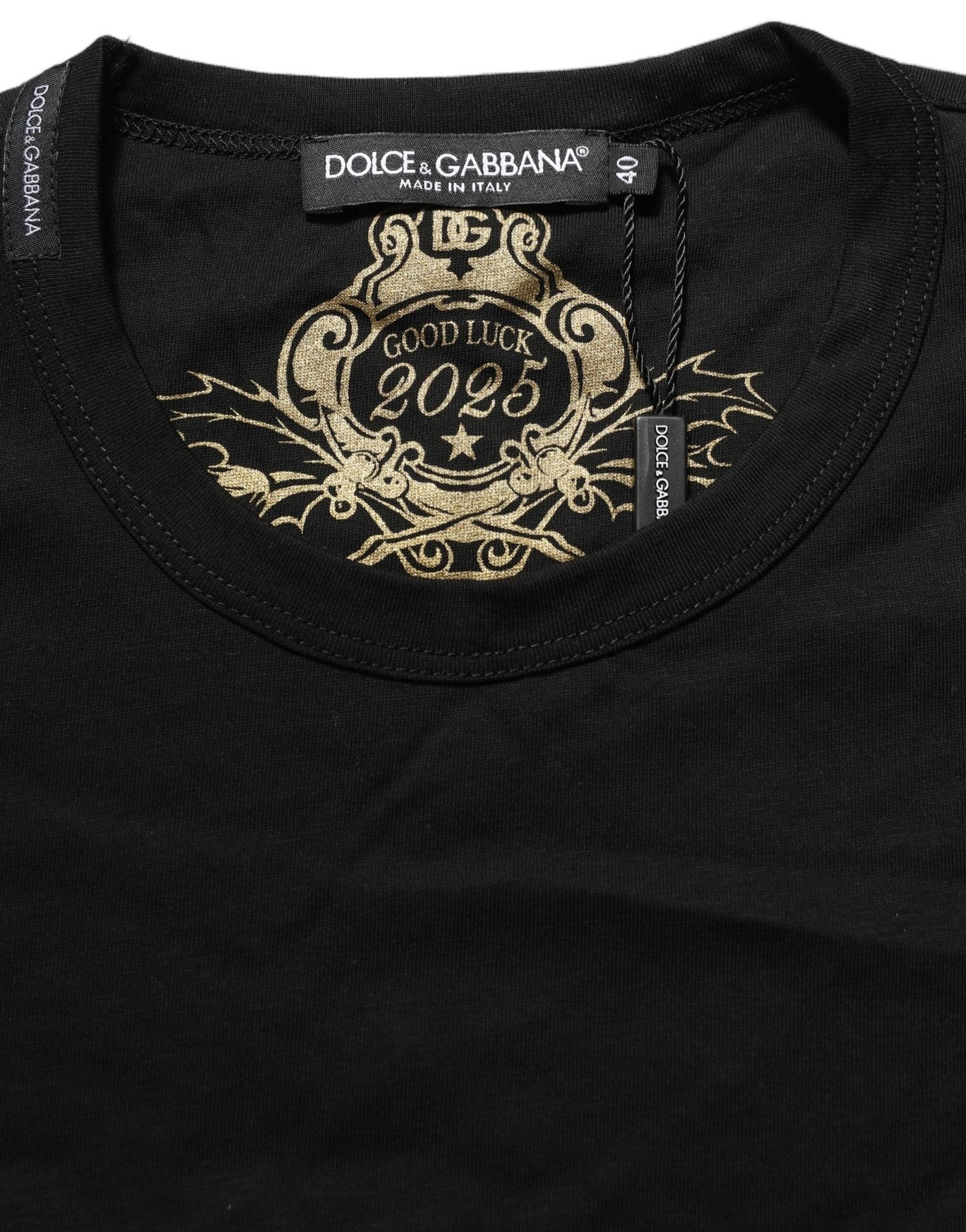 Dolce & Gabbana Black Cotton Crew Neck Short Sleeves T-shirt - RIMODA