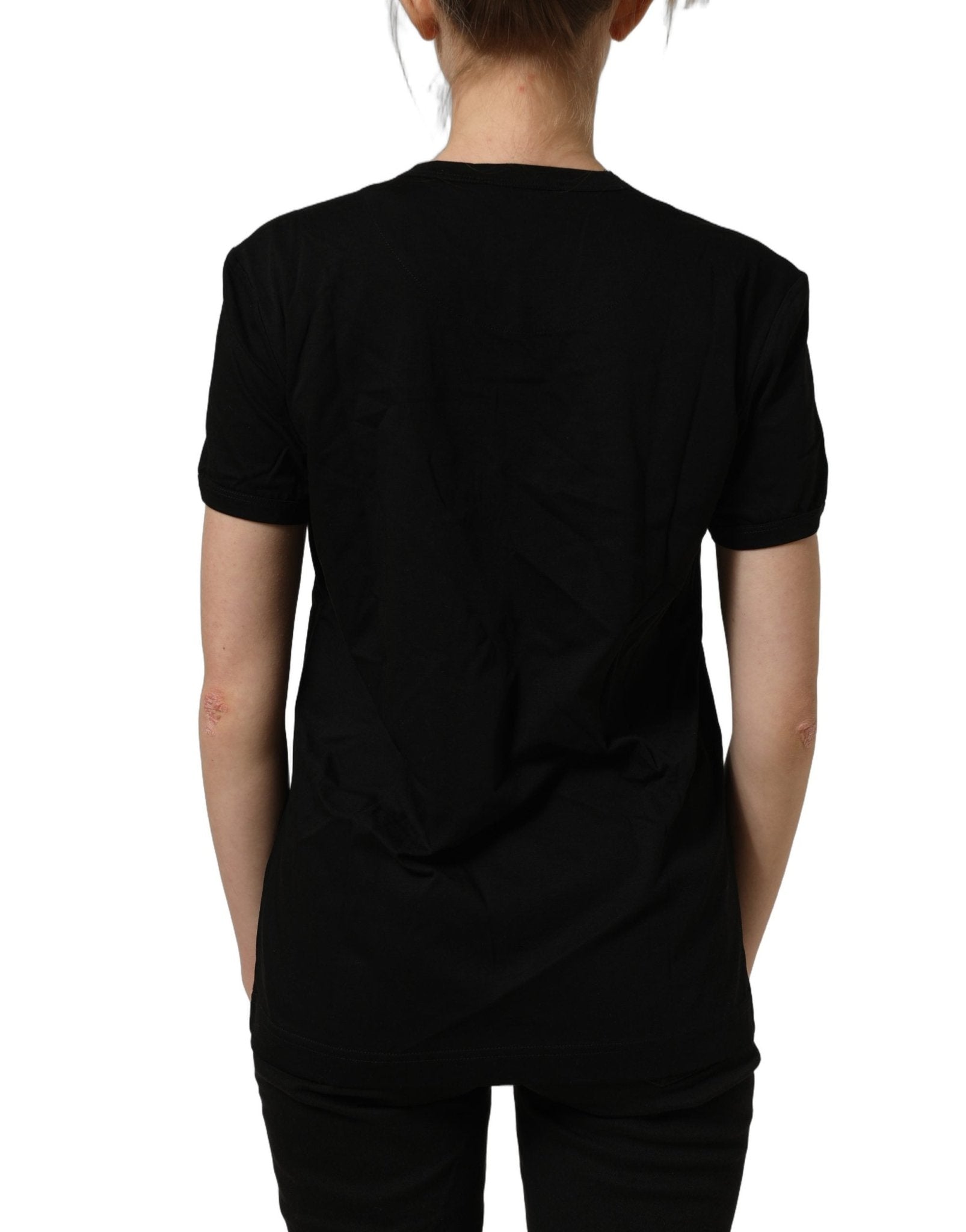 Dolce & Gabbana Black Cotton Crew Neck Short Sleeves T-shirt - RIMODA