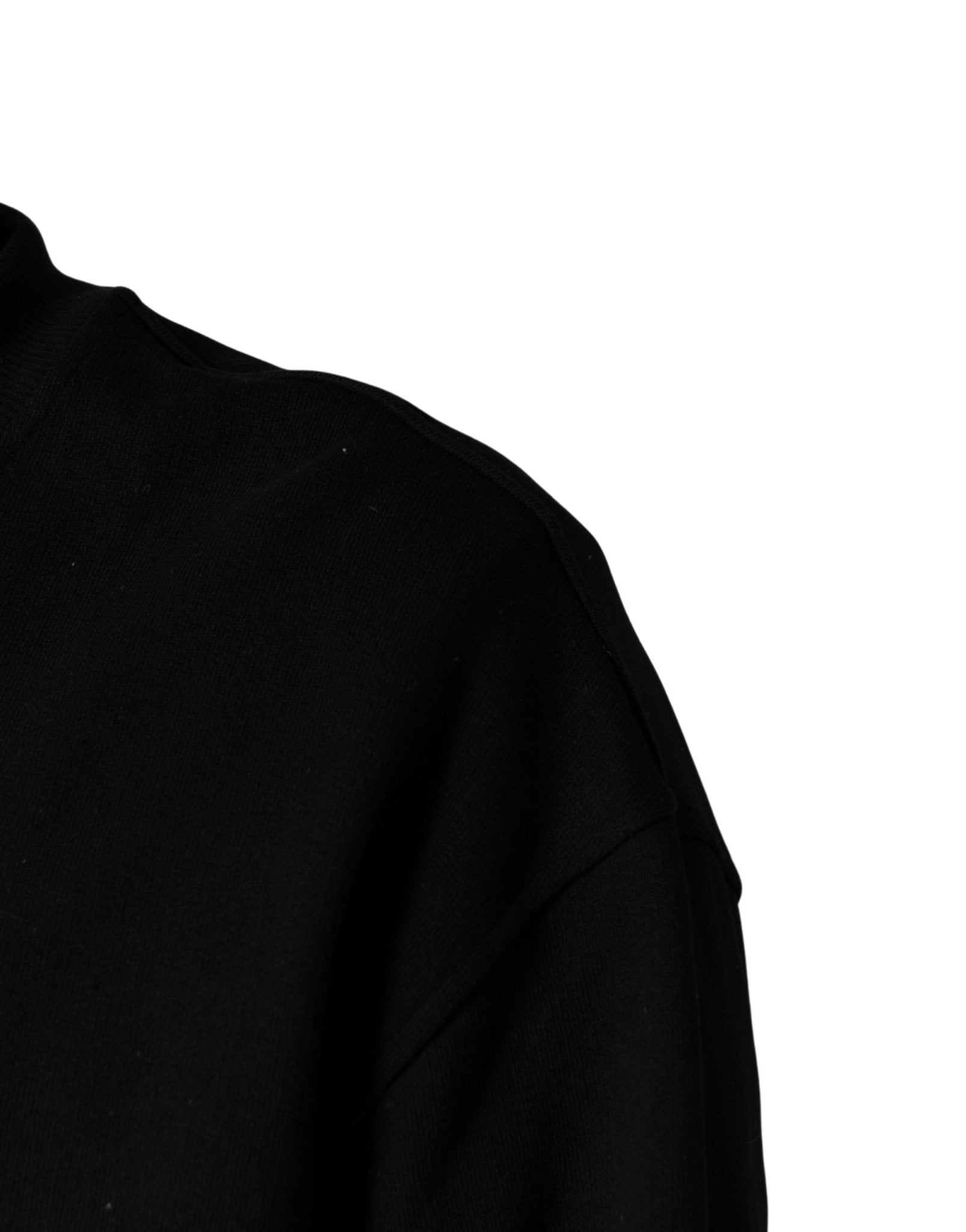 Dolce & Gabbana Black Cotton Crew Neck Sweatshirt Sweater - RIMODA