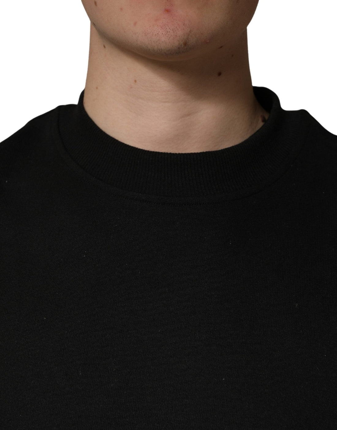 Dolce & Gabbana Black Cotton Crew Neck Sweatshirt Sweater - RIMODA