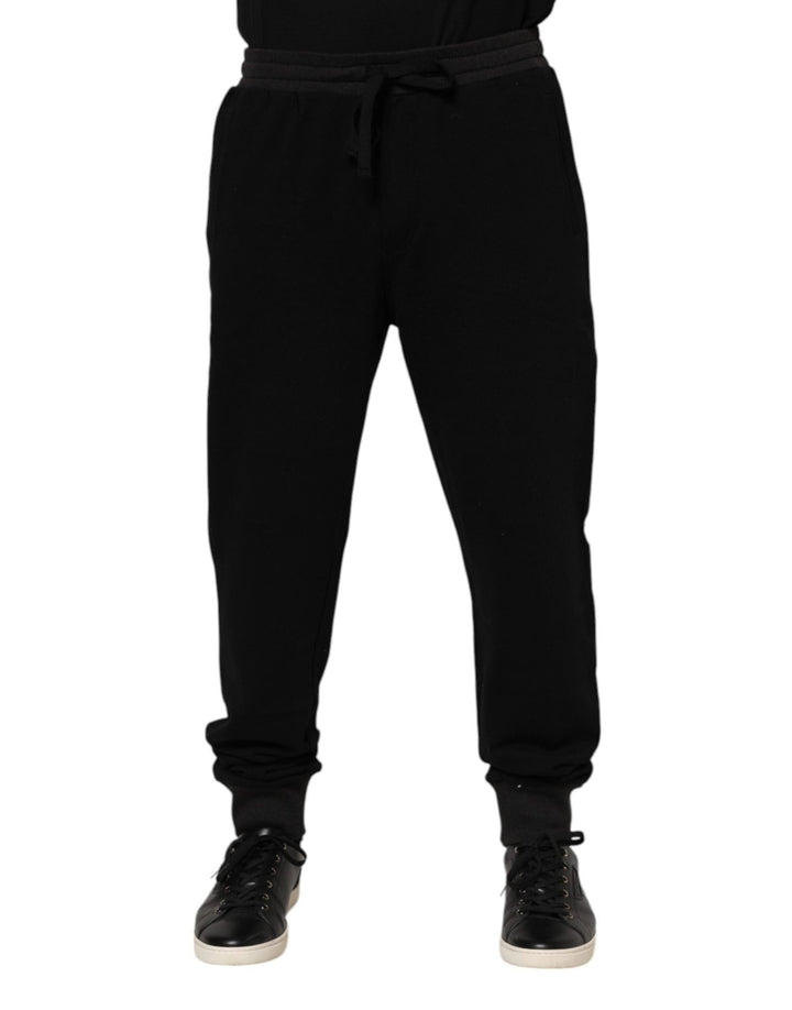 Dolce & Gabbana Black Cotton Crown Jogger Sweatpants Pants - RIMODA