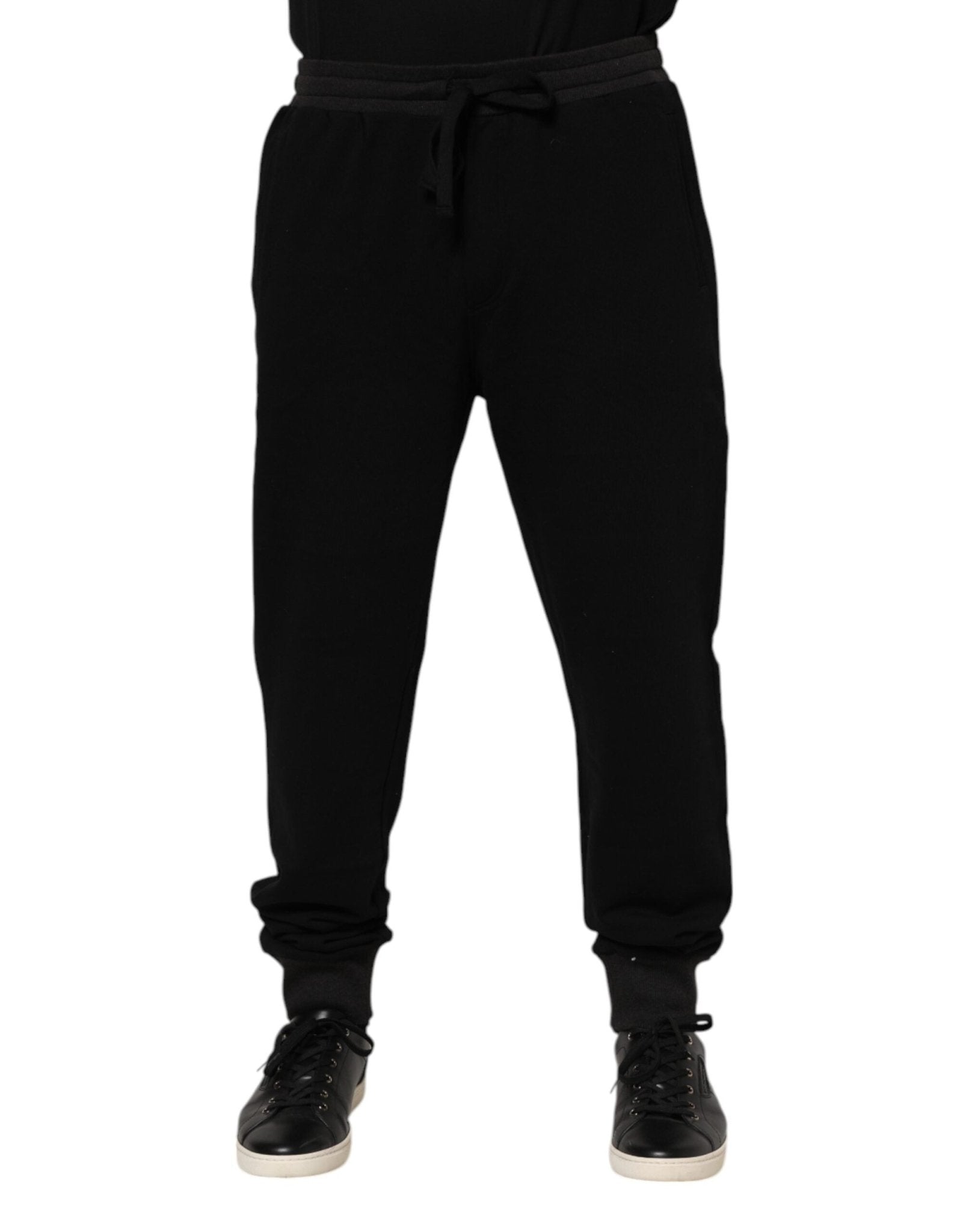 Dolce & Gabbana Black Cotton Crown Jogger Sweatpants Pants - RIMODA