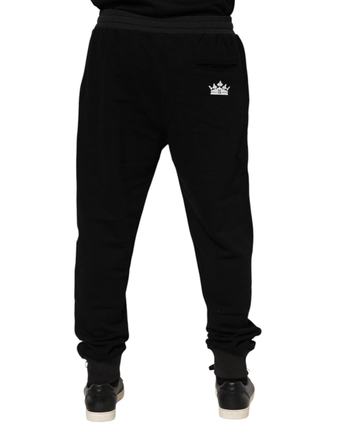 Dolce & Gabbana Black Cotton Crown Jogger Sweatpants Pants - RIMODA
