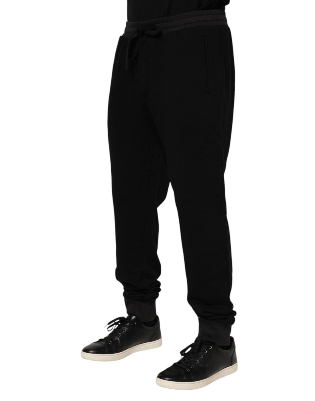 Dolce & Gabbana Black Cotton Crown Jogger Sweatpants Pants - RIMODA