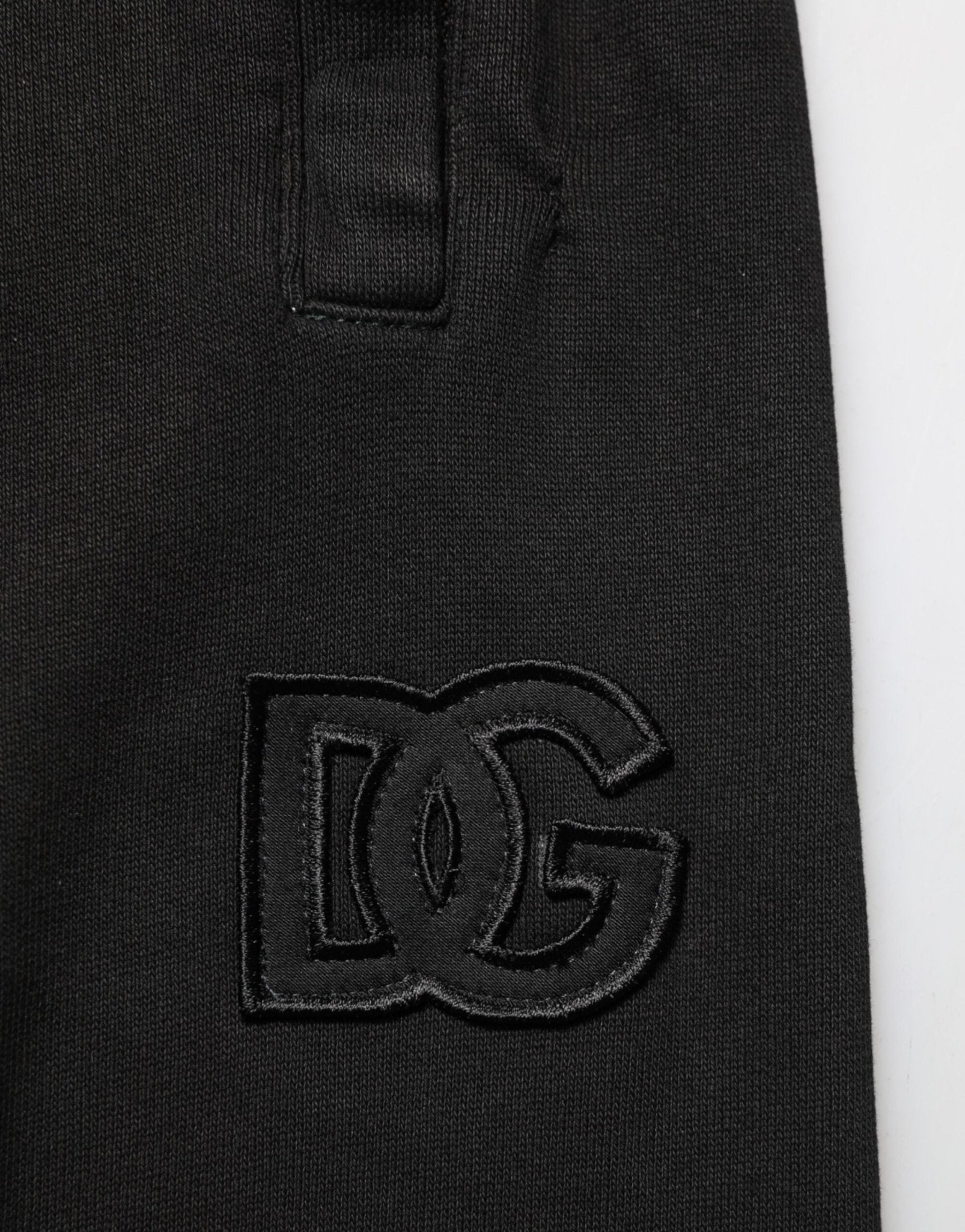 Dolce & Gabbana Black Cotton DG Logo Men Jogger Pants - RIMODA