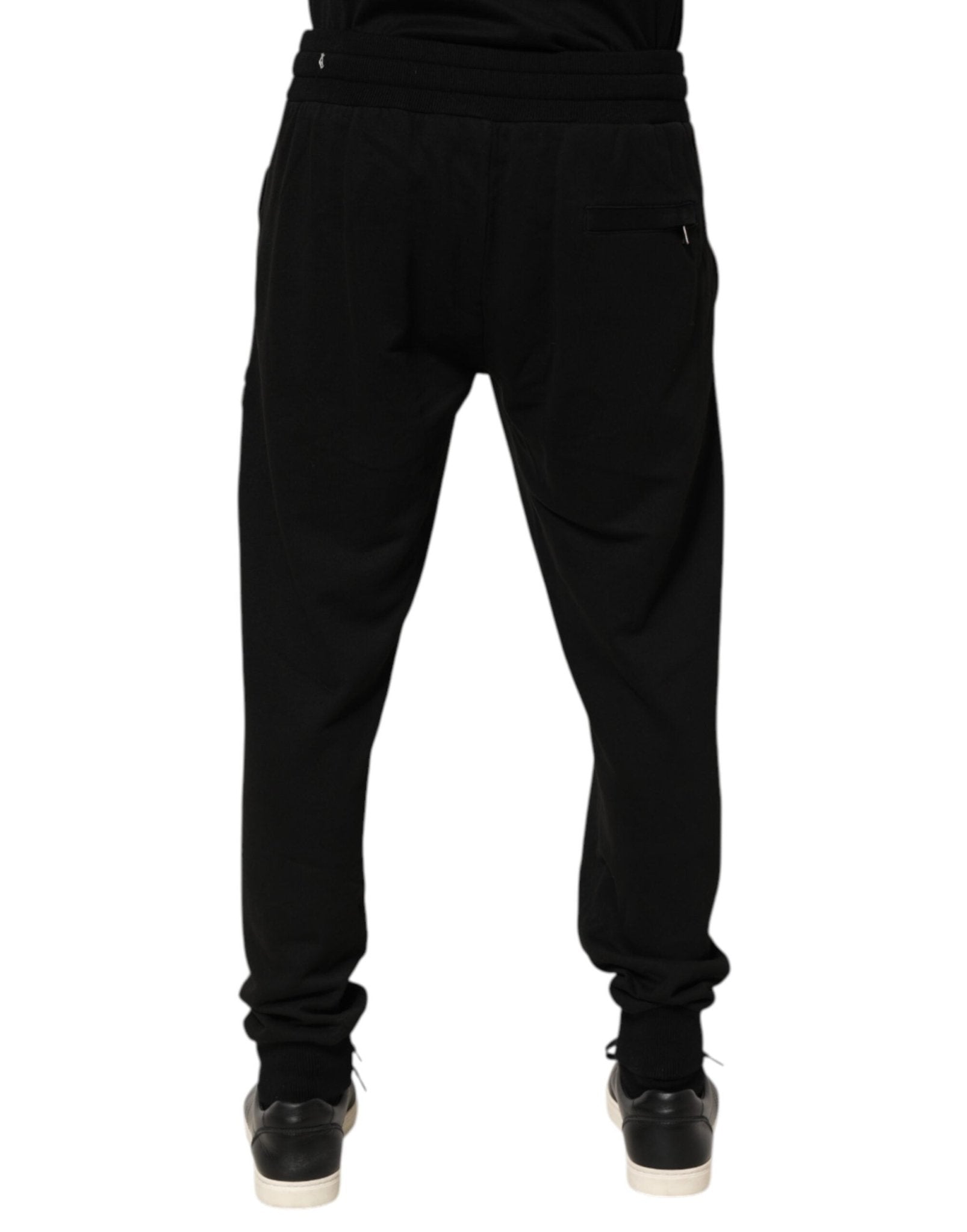 Dolce & Gabbana Black Cotton DG Logo Men Jogger Pants - RIMODA