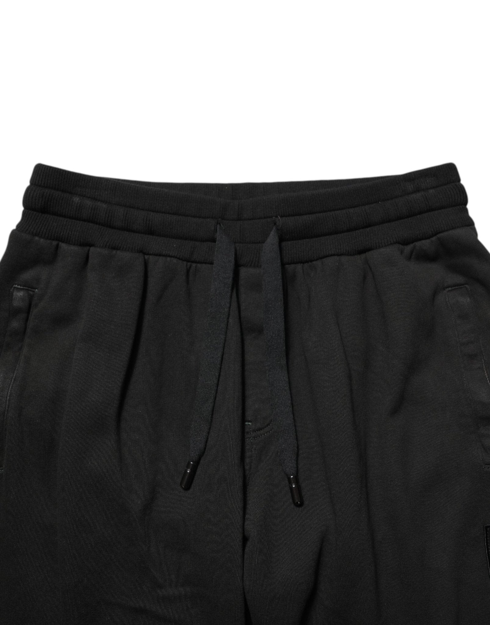 Dolce & Gabbana Black Cotton DG Logo Men Jogger Pants - RIMODA