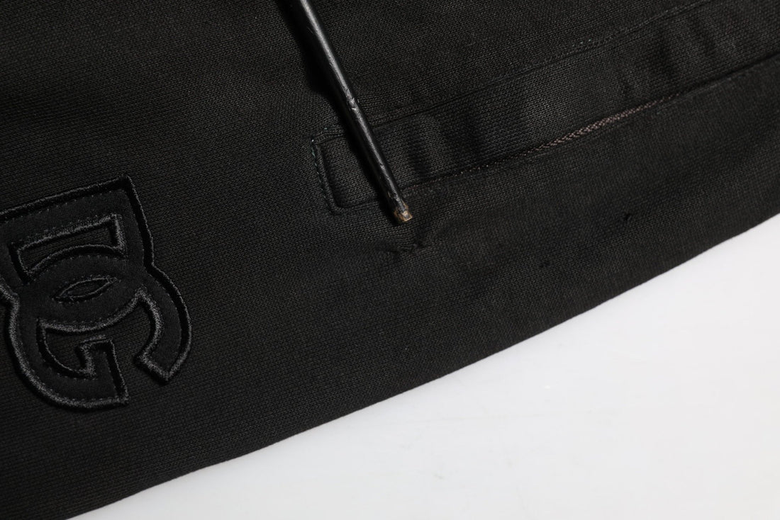 Dolce & Gabbana Black Cotton DG Logo Men Jogger Pants - RIMODA