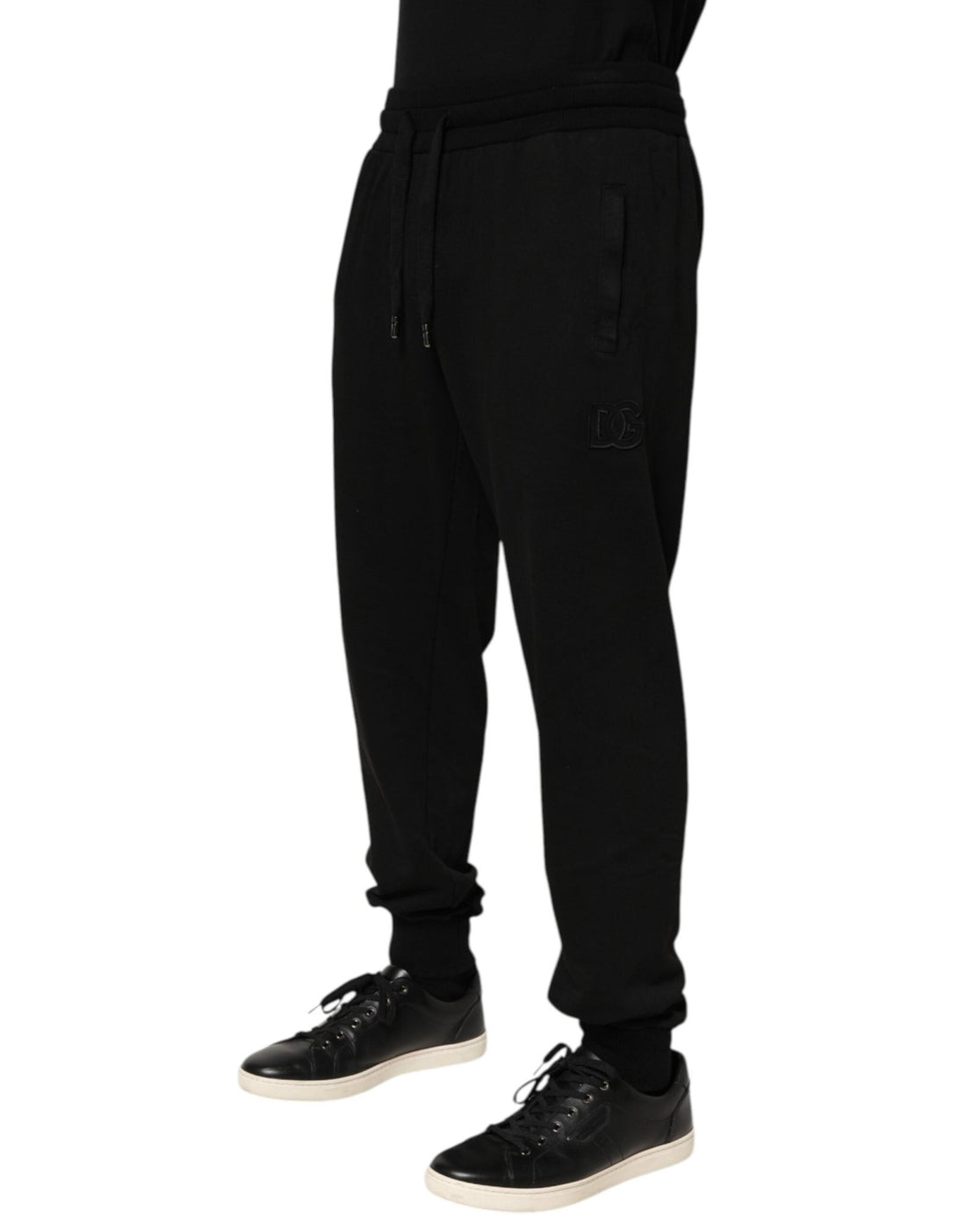 Dolce & Gabbana Black Cotton DG Logo Men Jogger Pants - RIMODA