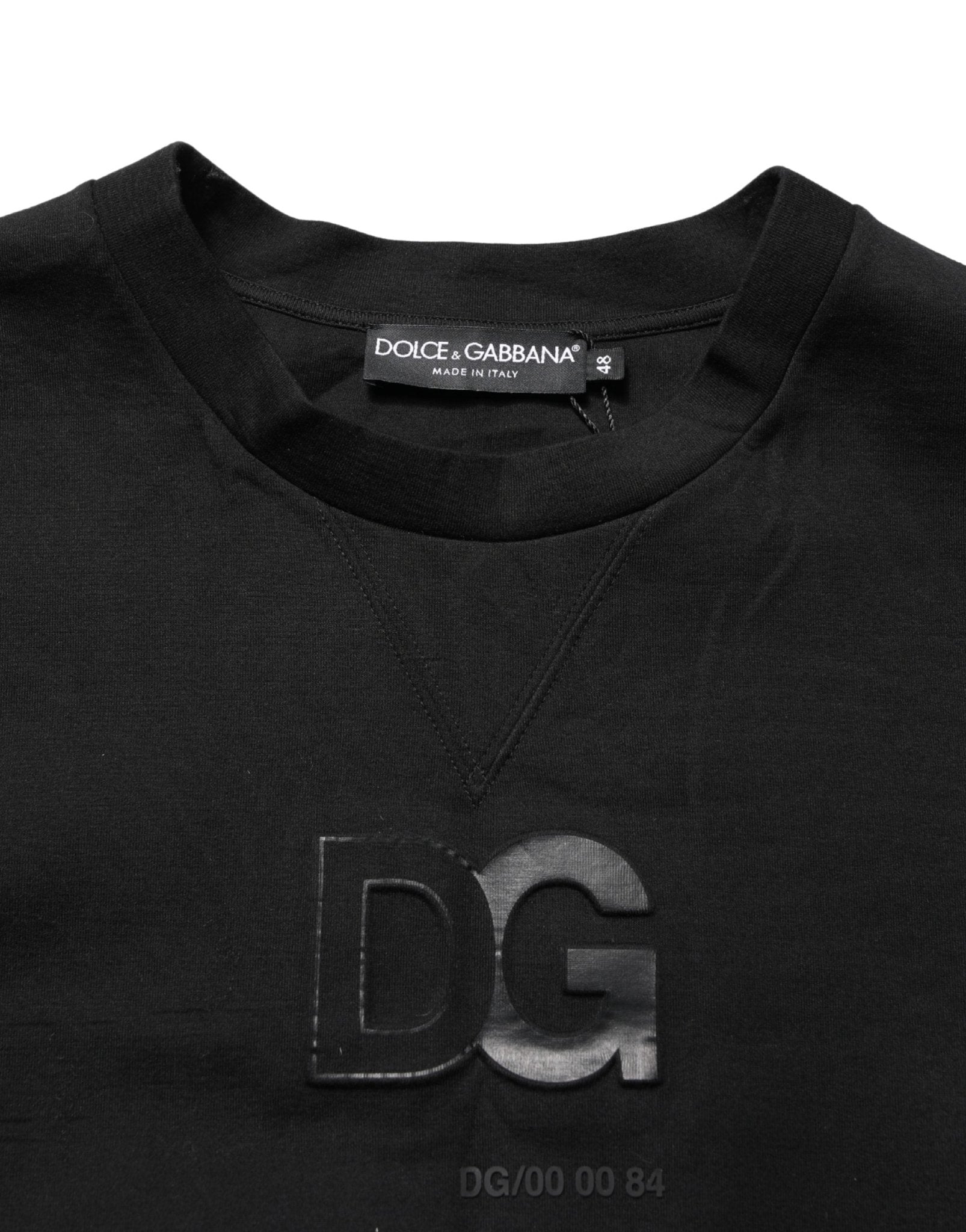 Dolce & Gabbana Black Cotton DG Men CrewNeck Pullover Sweater - RIMODA